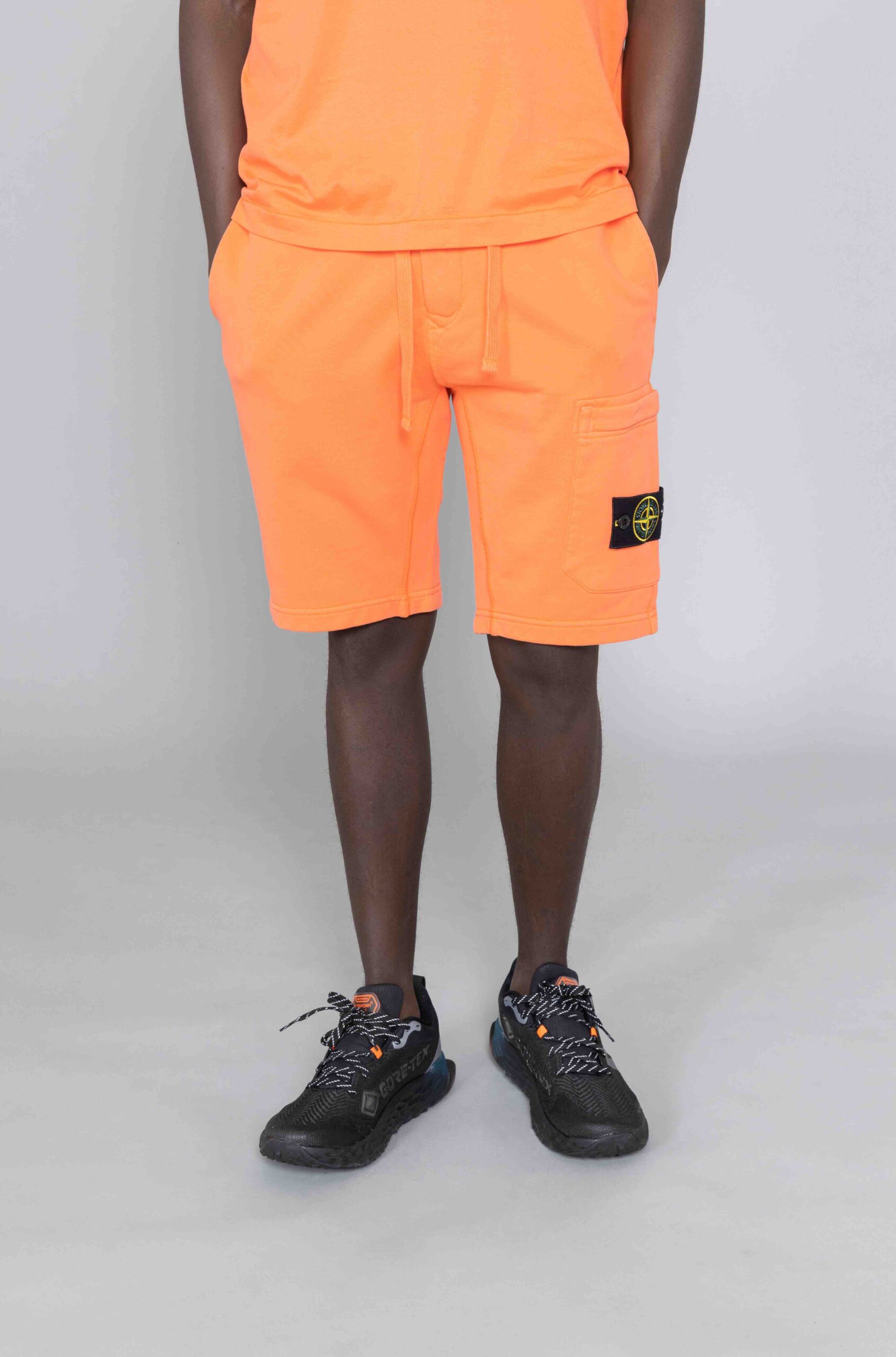 Stone Island Cargo Sweat Shorts Orange 