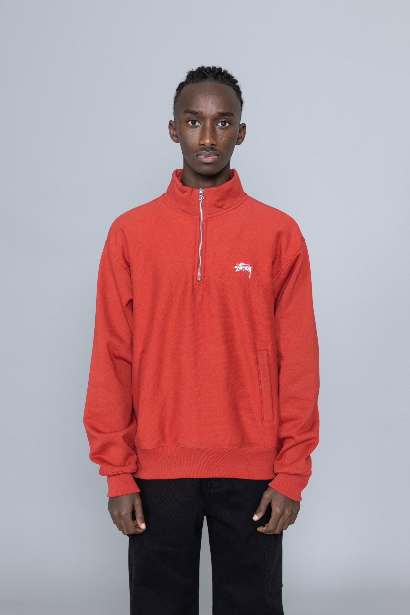 stussy stock logo mock neck sweat