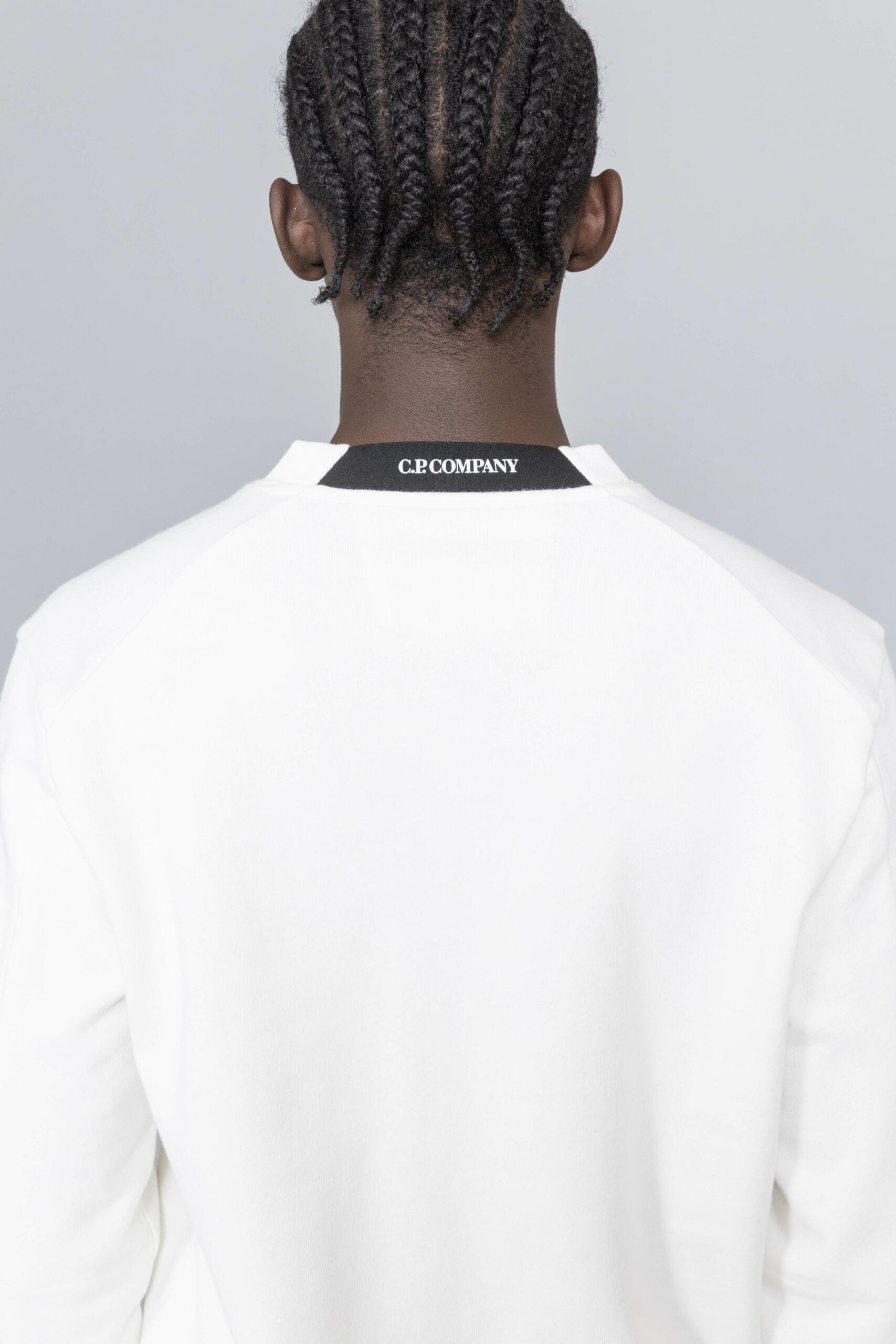 C.P. Company Arm Lens Logo Crewneck Gauze White • Centreville