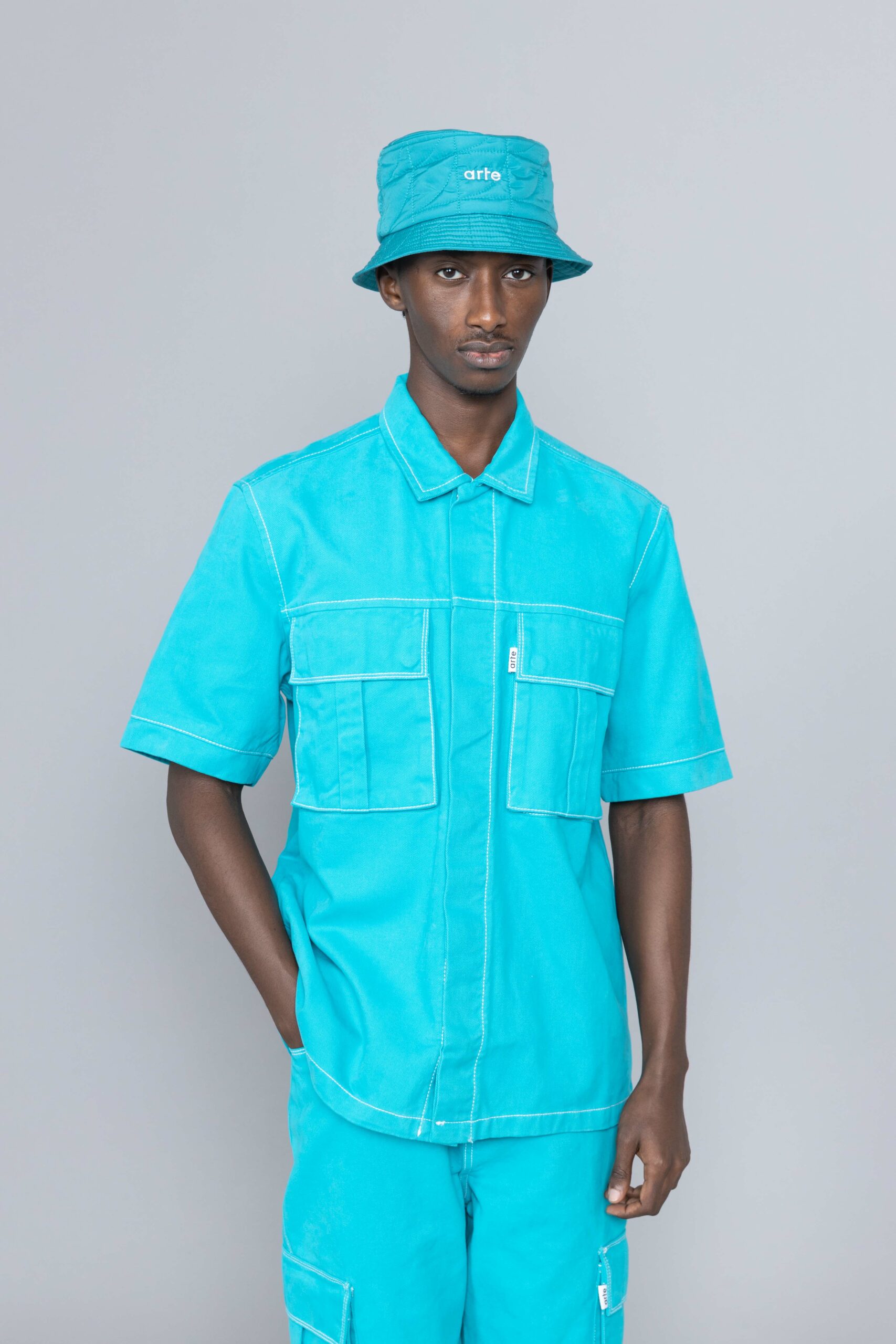 Arte Antwerp Bauhaus Quilted Bucket Hat Lake Blue • Centreville