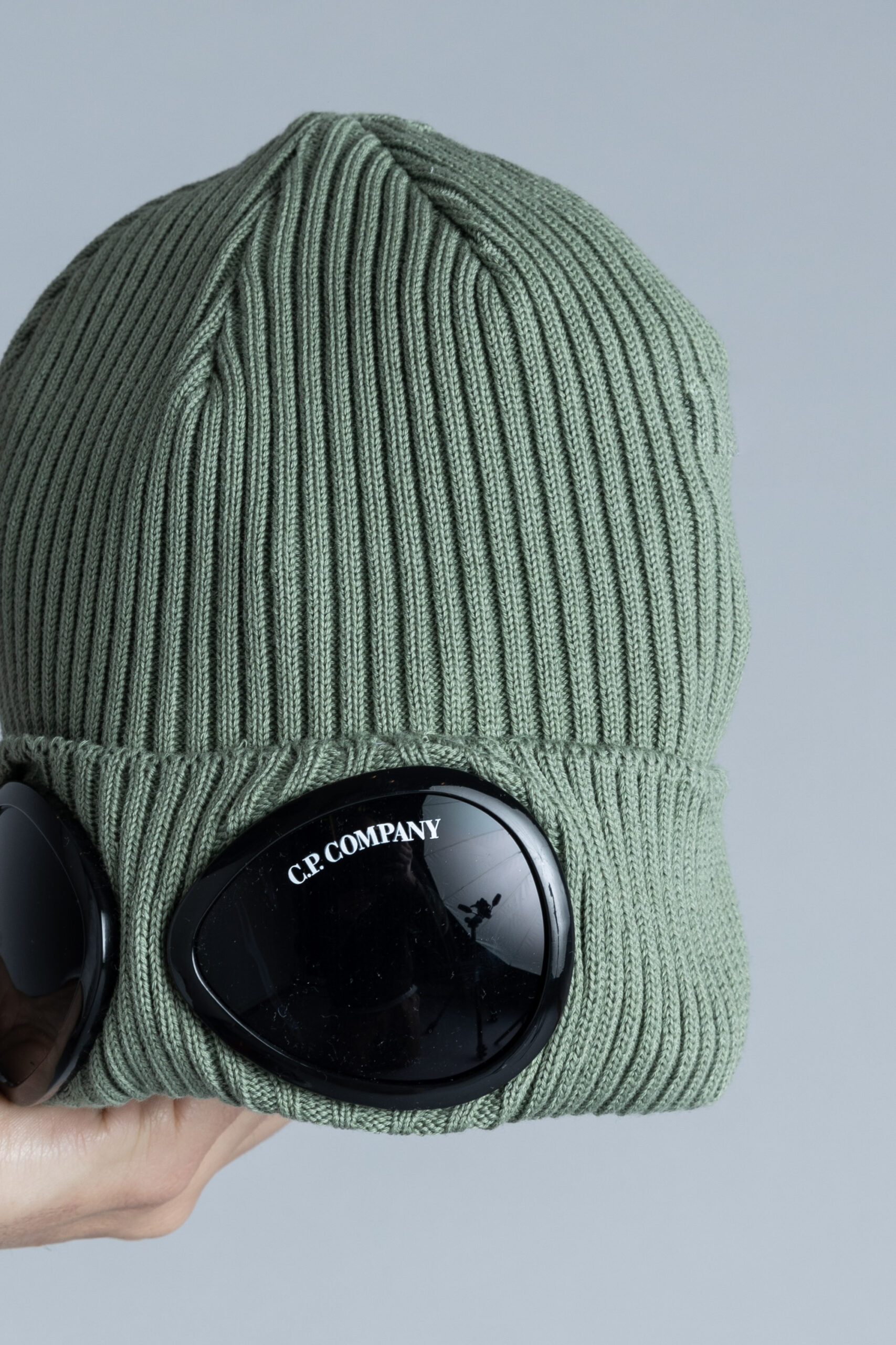 C.P. Company Cotton Goggle Beanie Bronze Green • Centreville