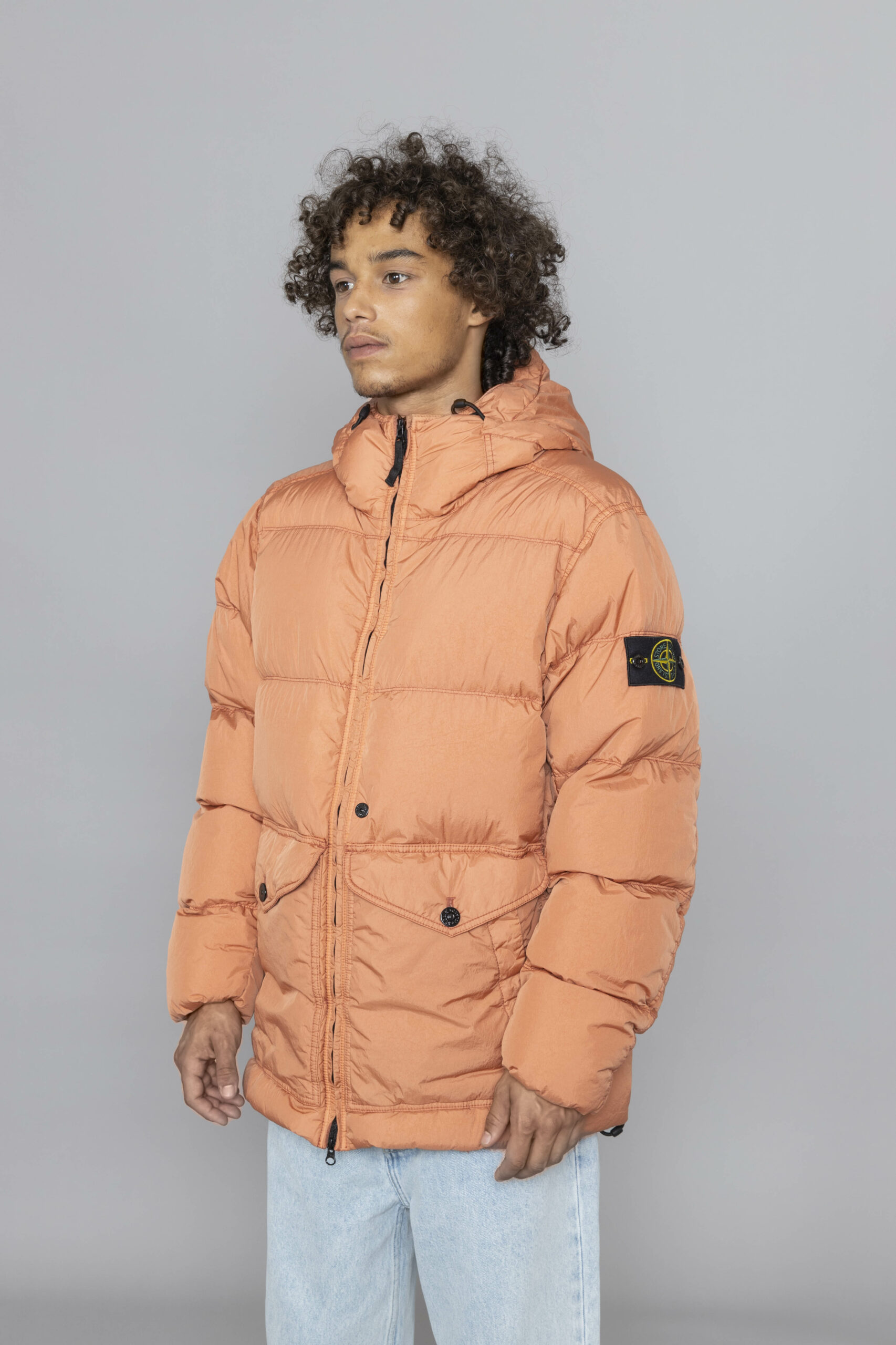 Stone Island Crinkle Reps R NY Down Jacket Orange 40723