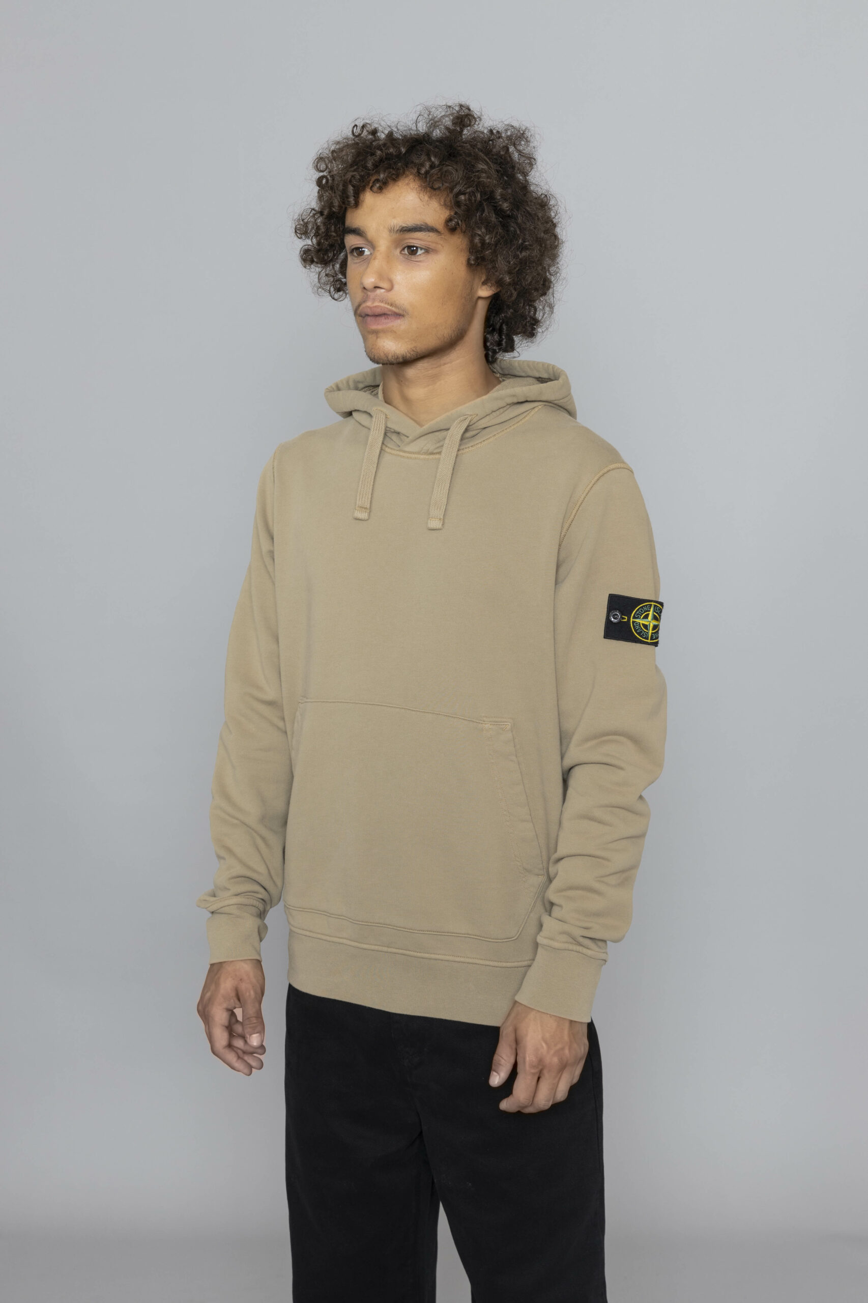 Stone island hoodie beige on sale