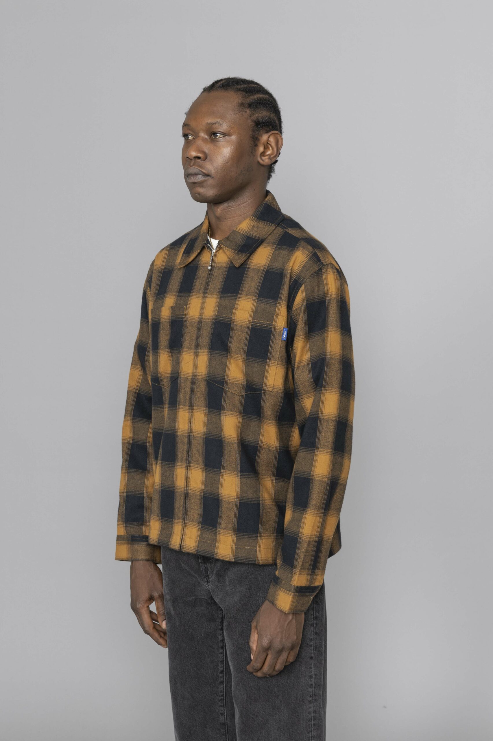 Farah Fulbright Wool Blend 3 Colour Check Overshirt Para Blue