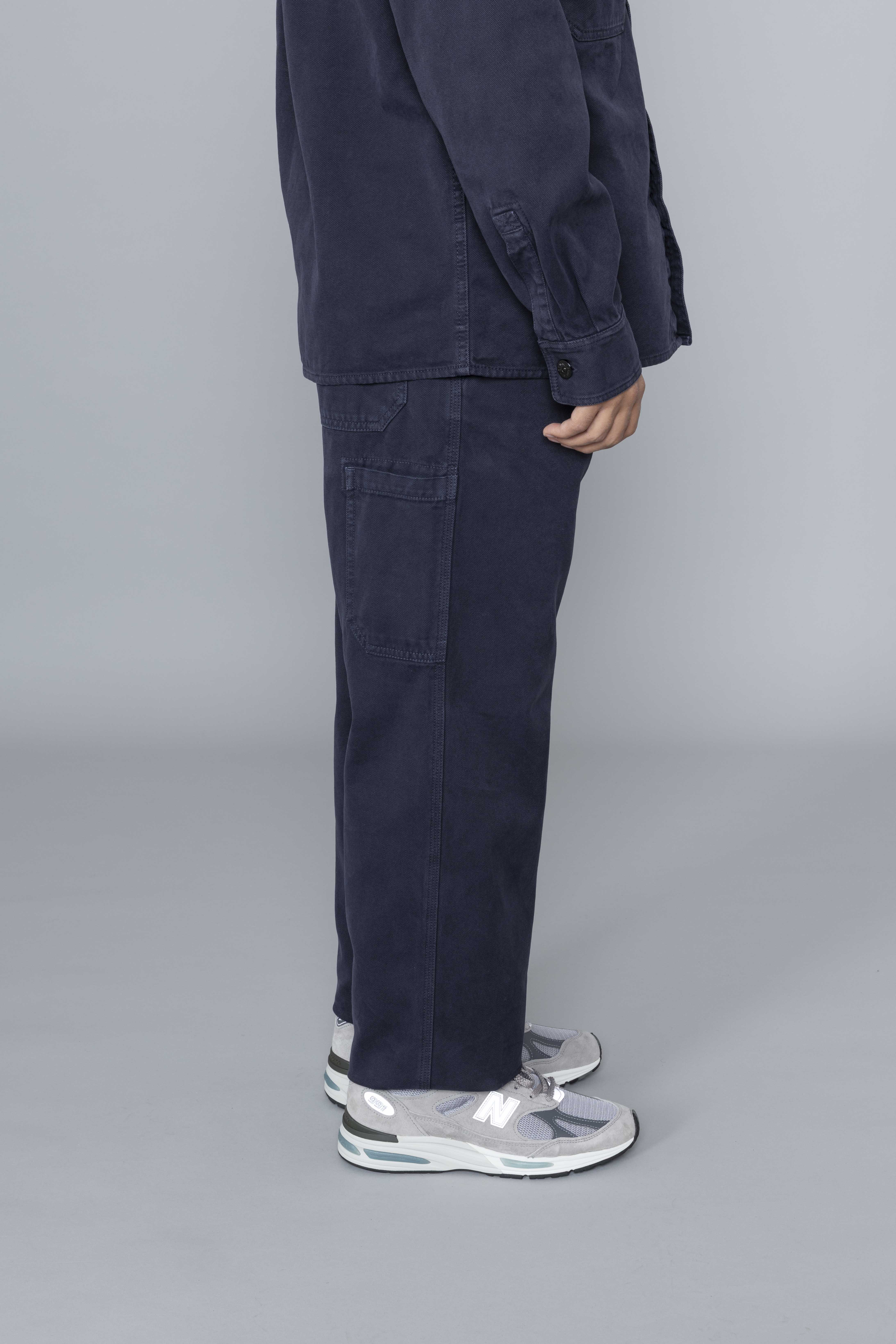 STONEISLANDLooseFitTrousersOldEffectCottonSide