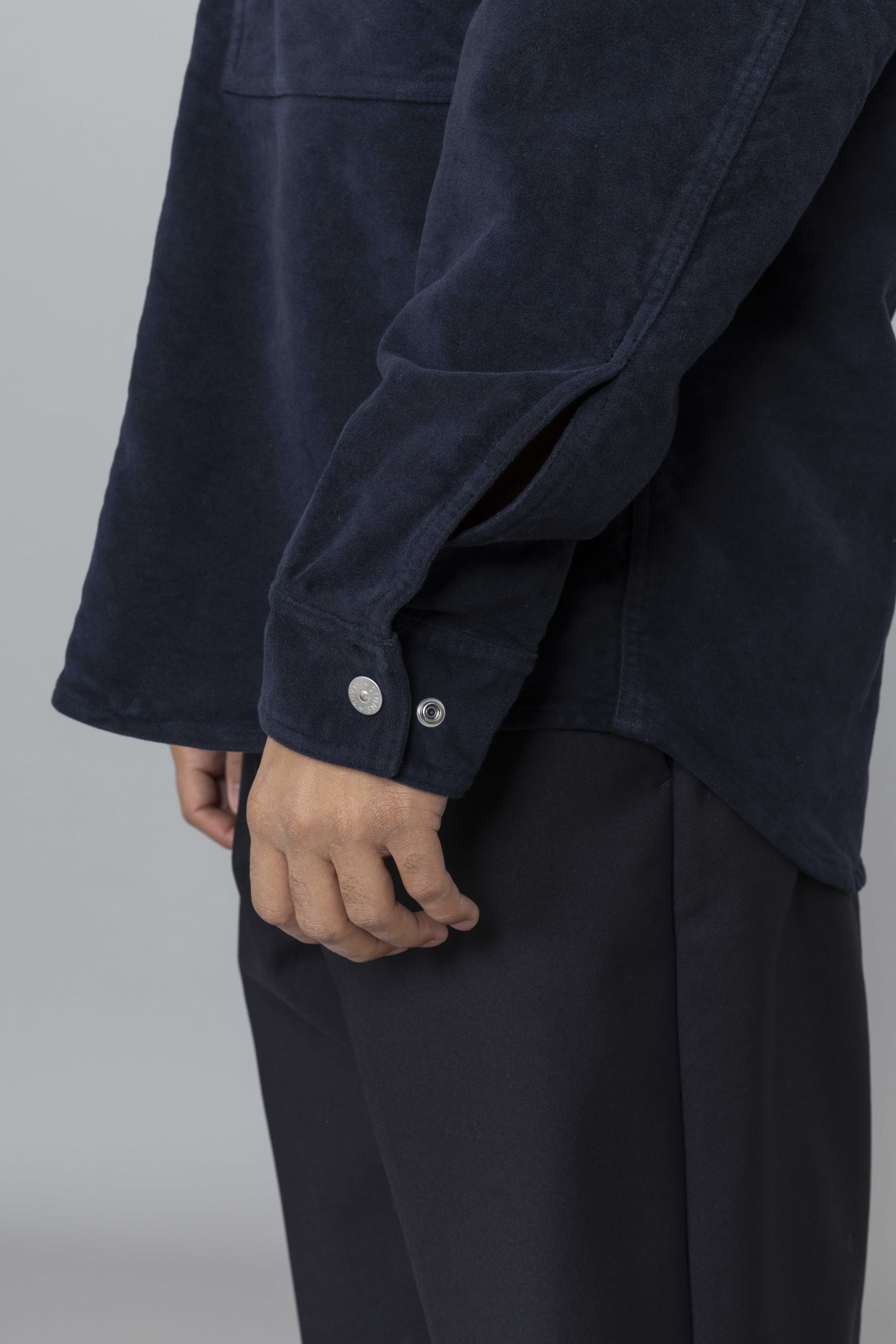 STONEISLANDOvershirtCottonMolenskinTCNavyBlueCuff