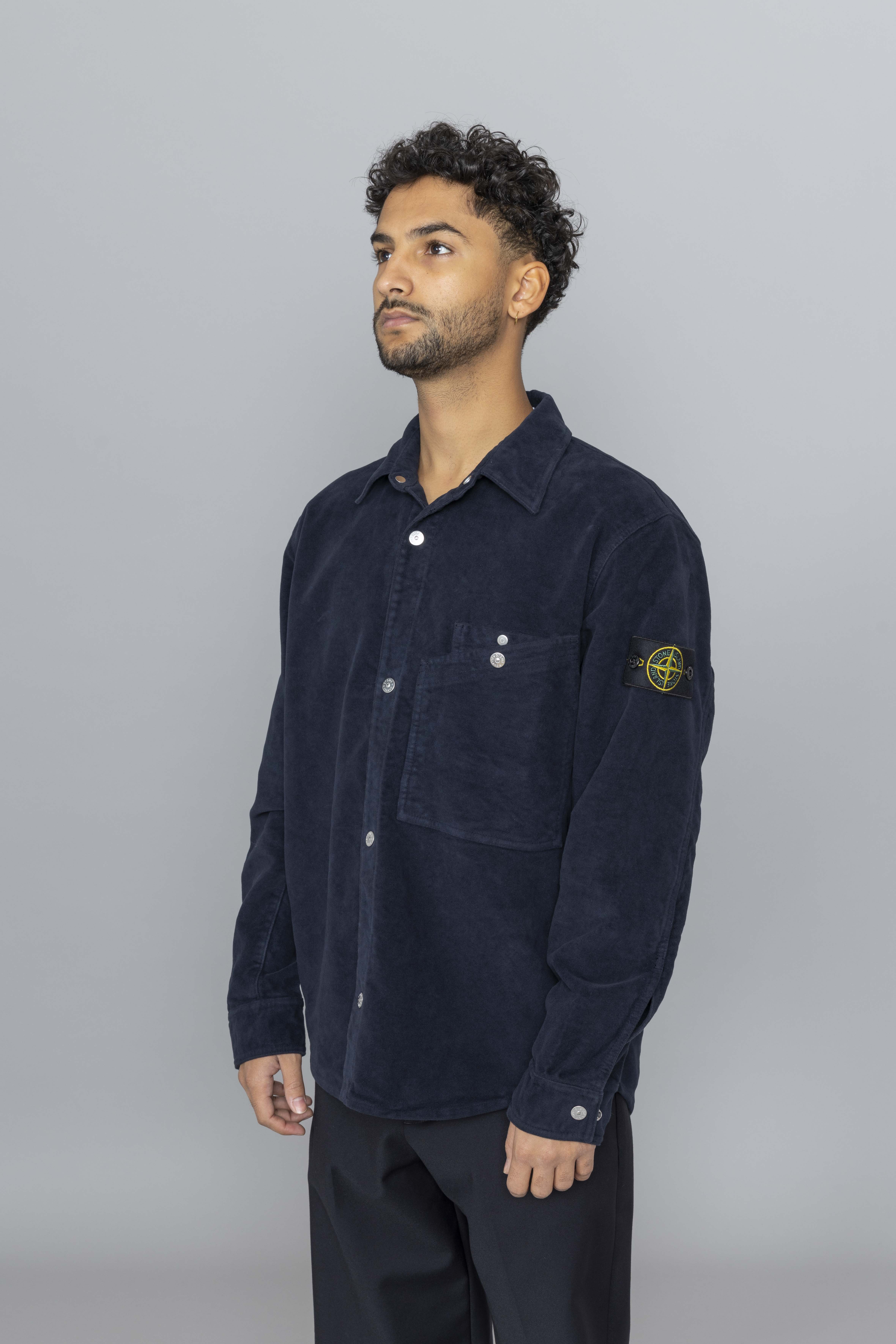 STONEISLANDOvershirtCottonMolenskinTCNavyBlueDia