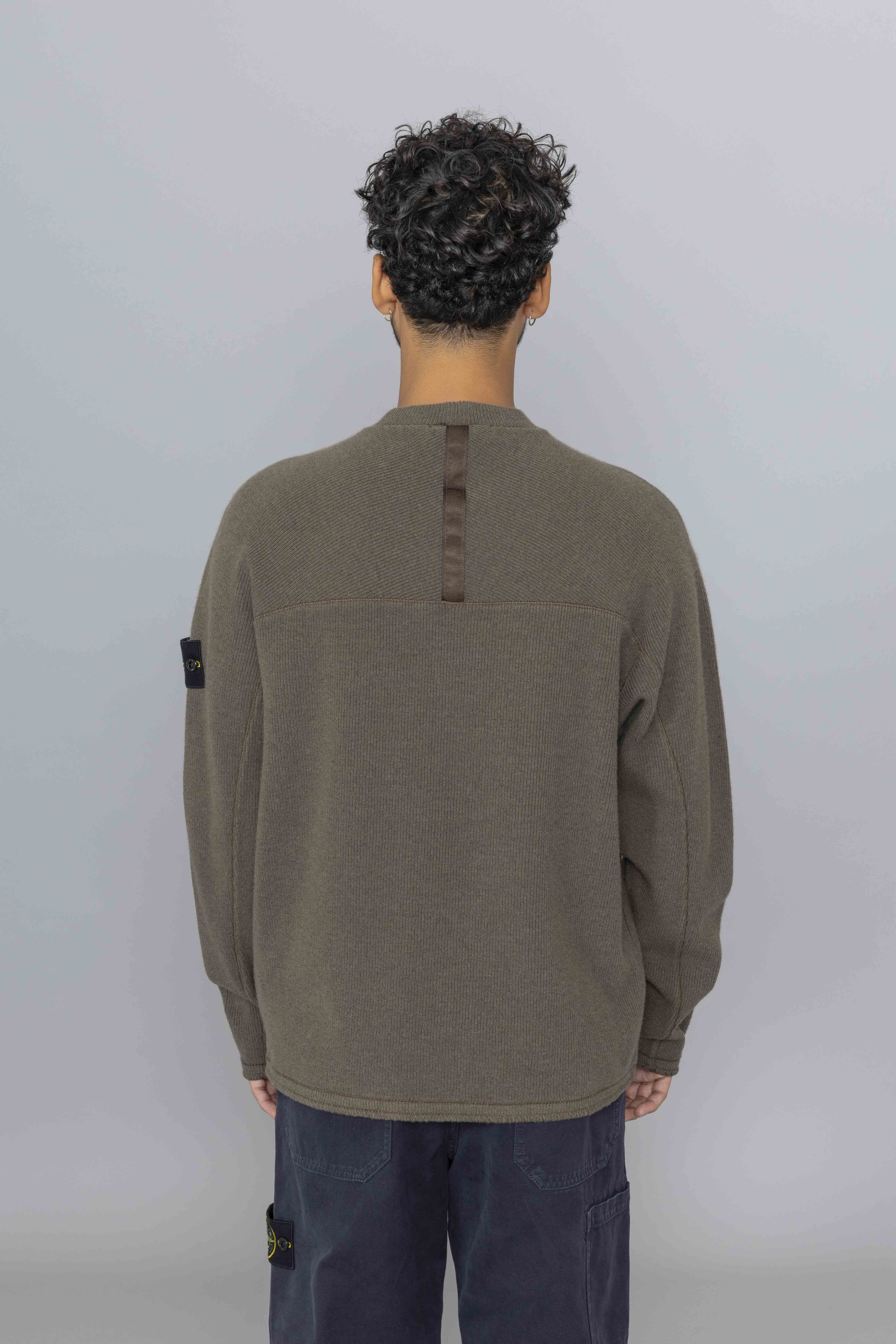 STONEISLANDRibbedWoolNylonMilitaryBack