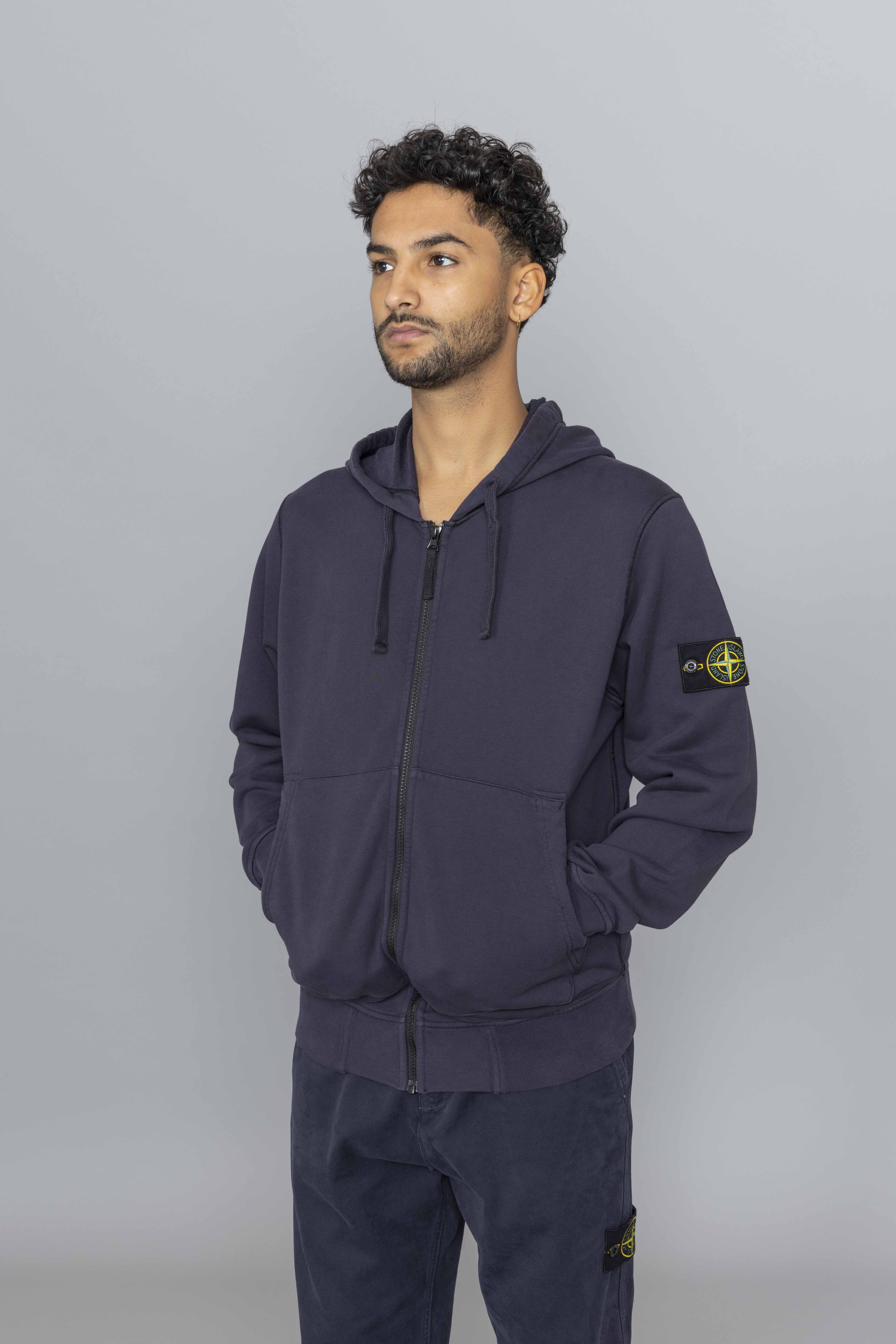 STONEISLANDZipHoodieSweatshirtInkBlueFs
