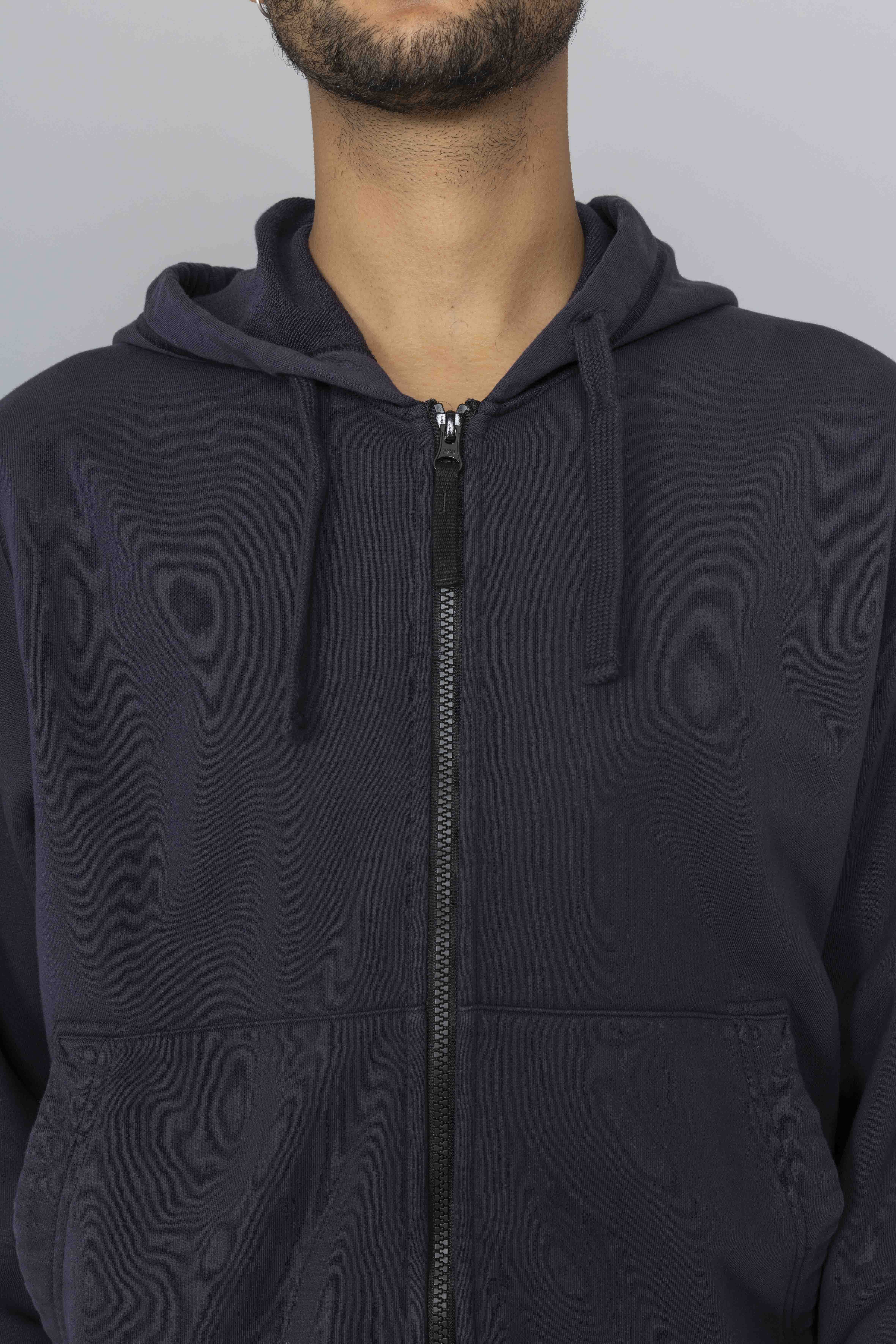 STONEISLANDZipHoodieSweatshirtInkBlueNeck