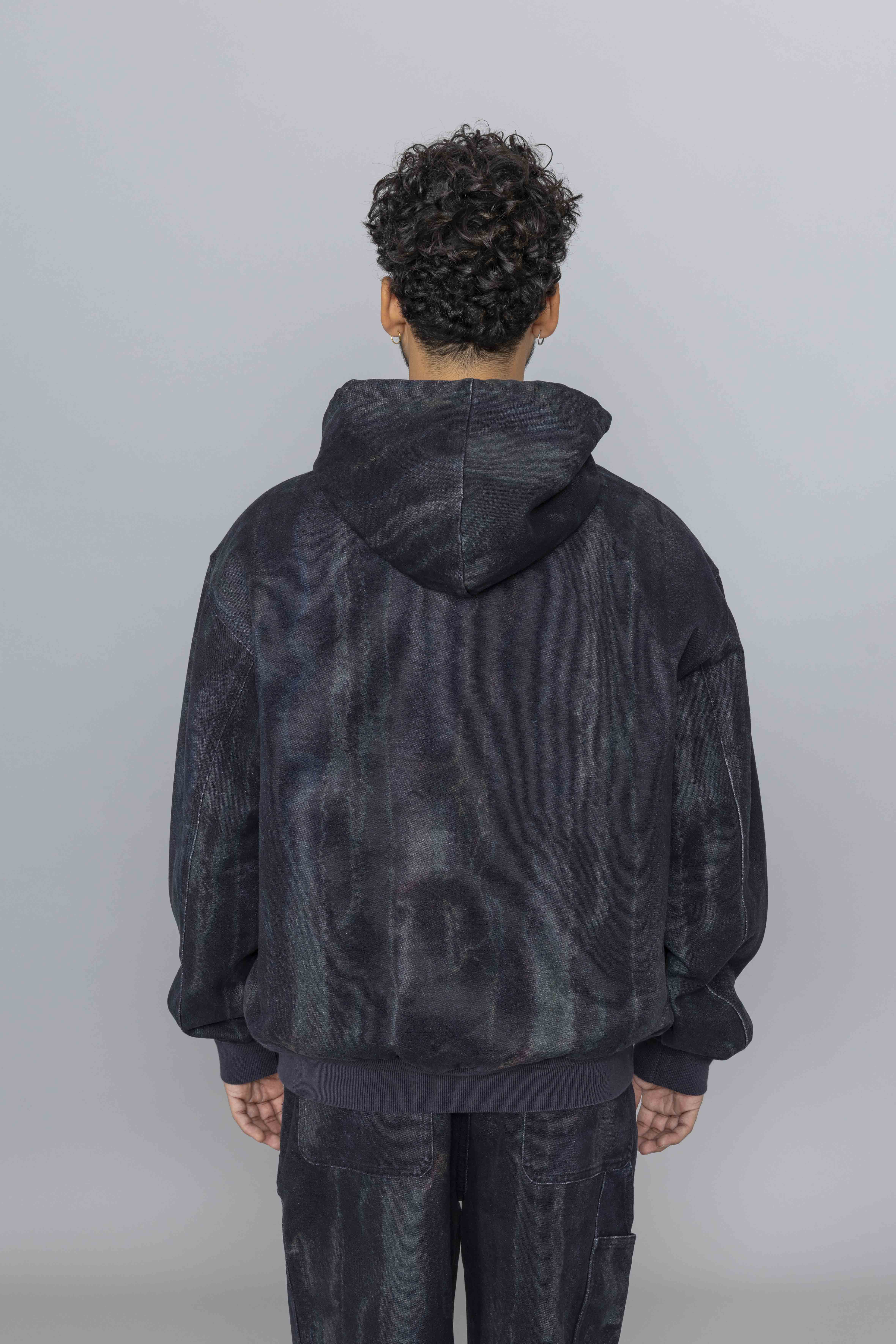 THISISNEVERTHATBlurredHoodedJacketBlackBack