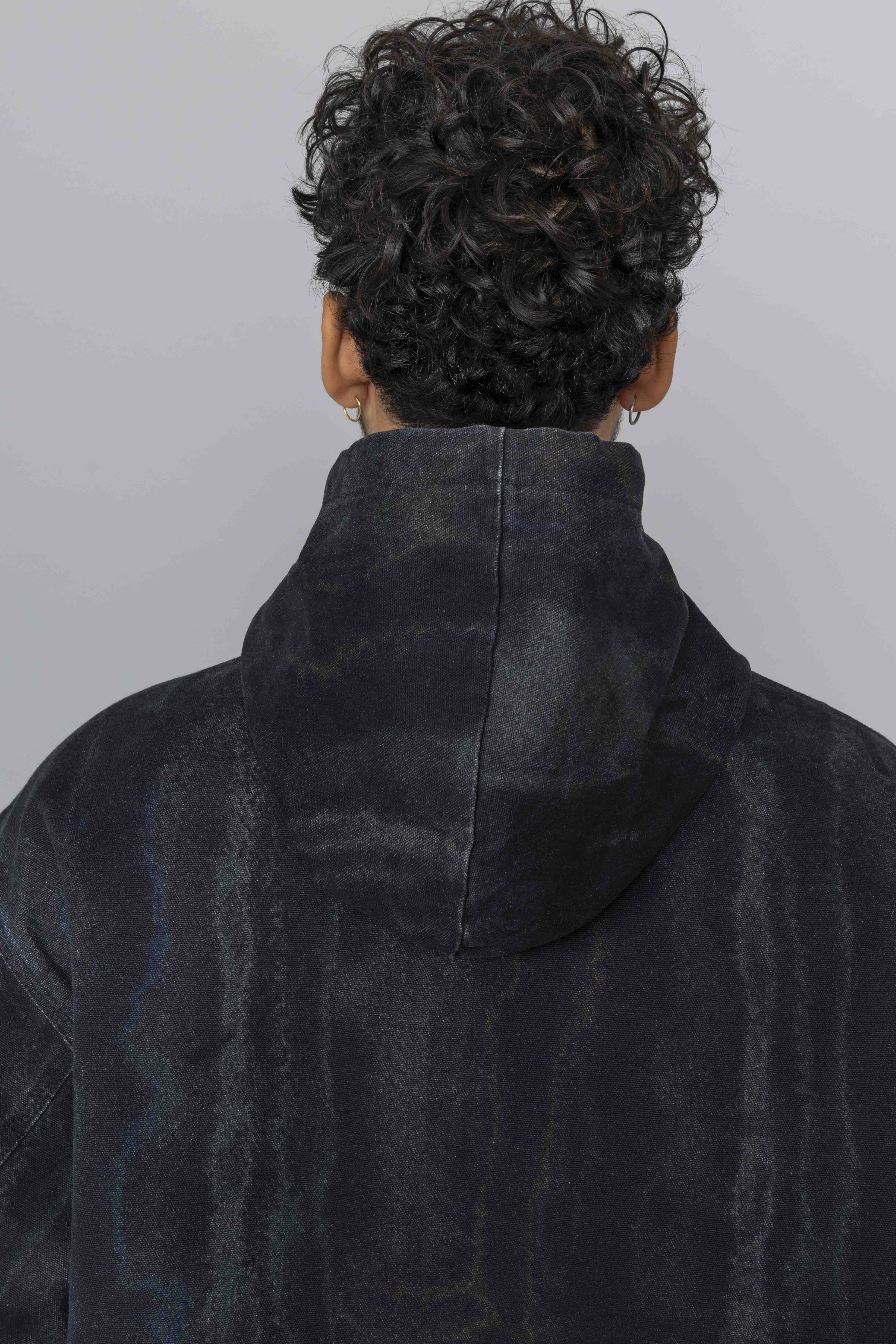 THISISNEVERTHATBlurredHoodedJacketBlackDetail