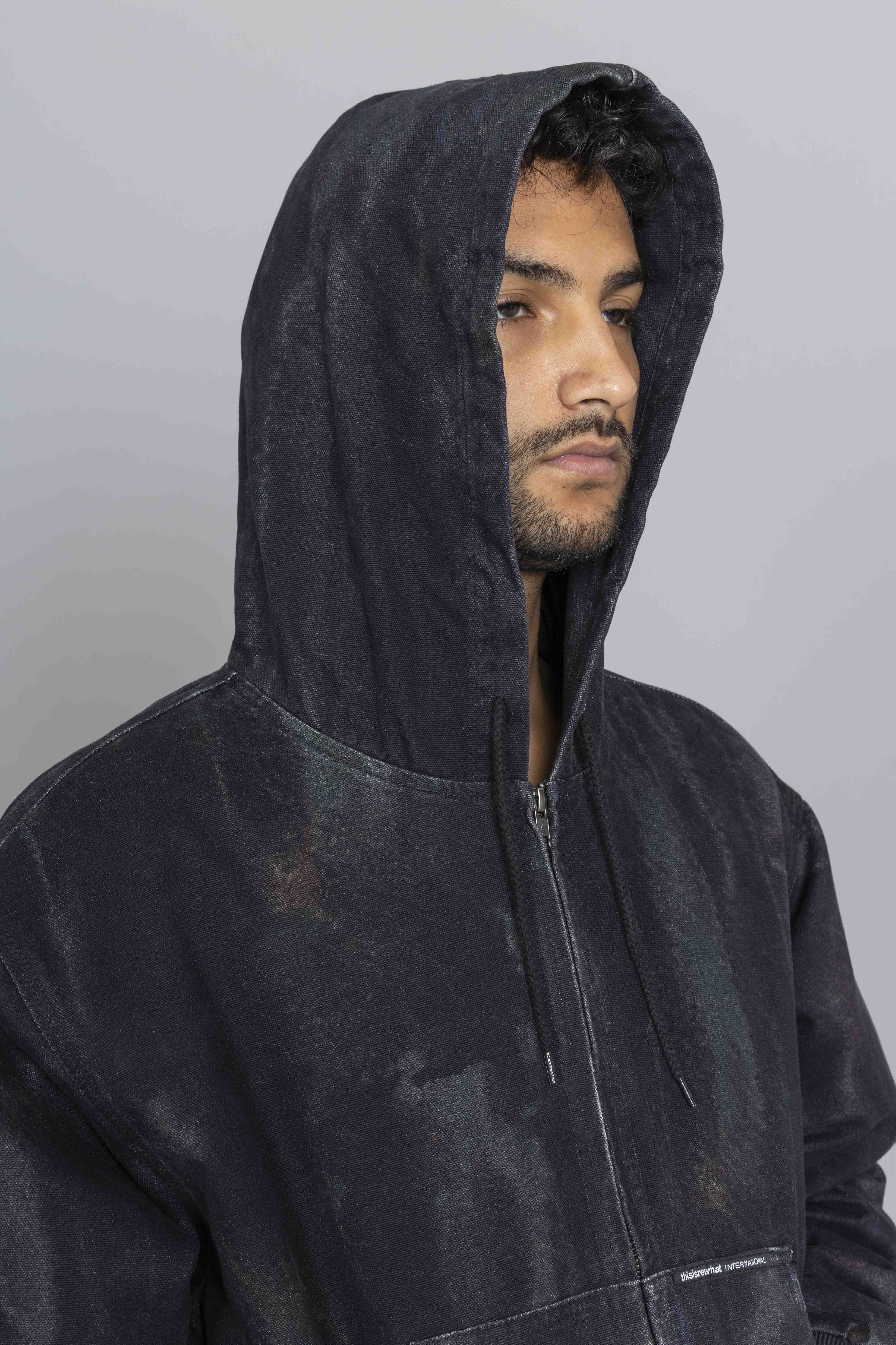 THISISNEVERTHATBlurredHoodedJacketBlackHood