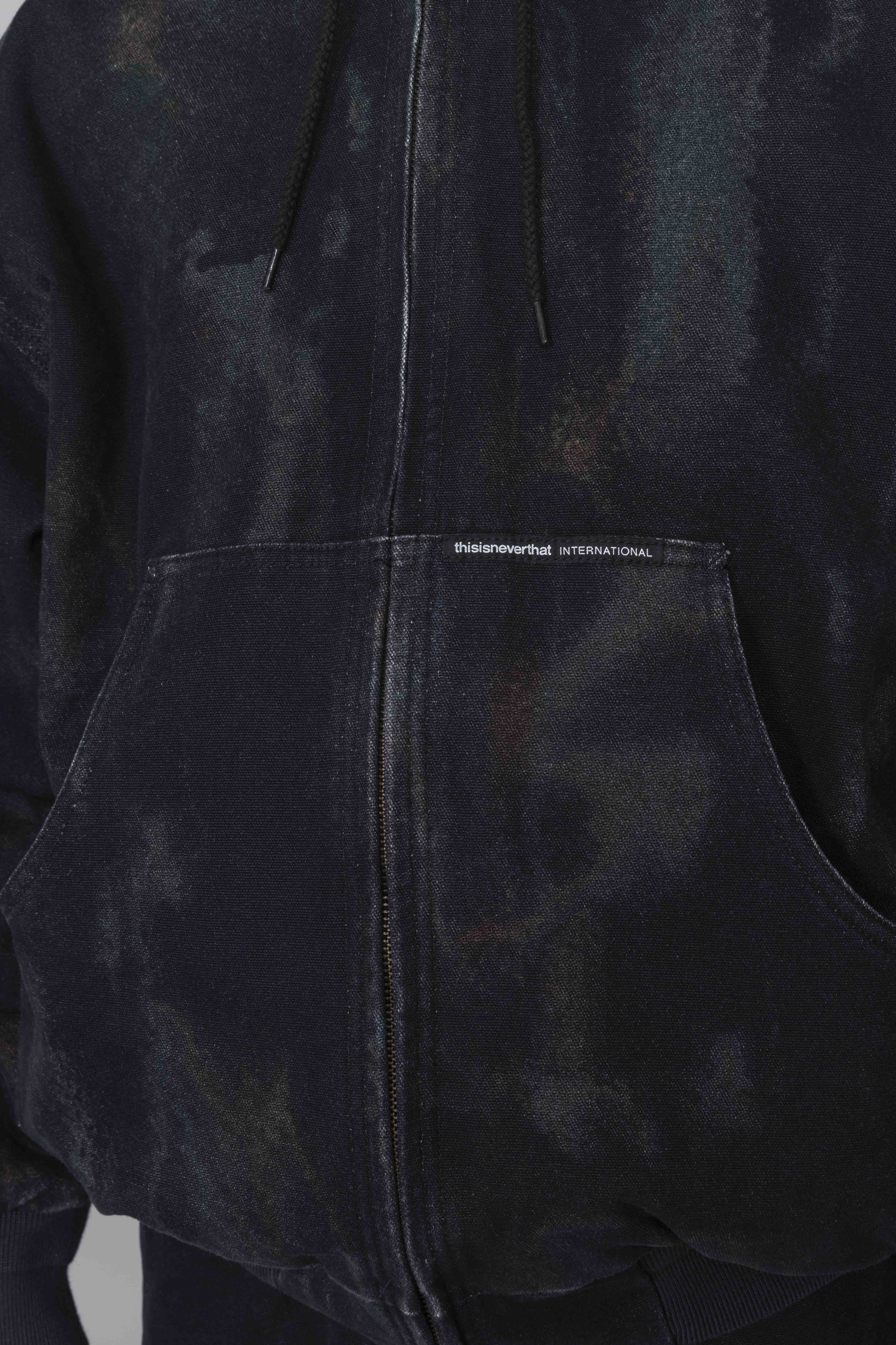 THISISNEVERTHATBlurredHoodedJacketBlackLogo