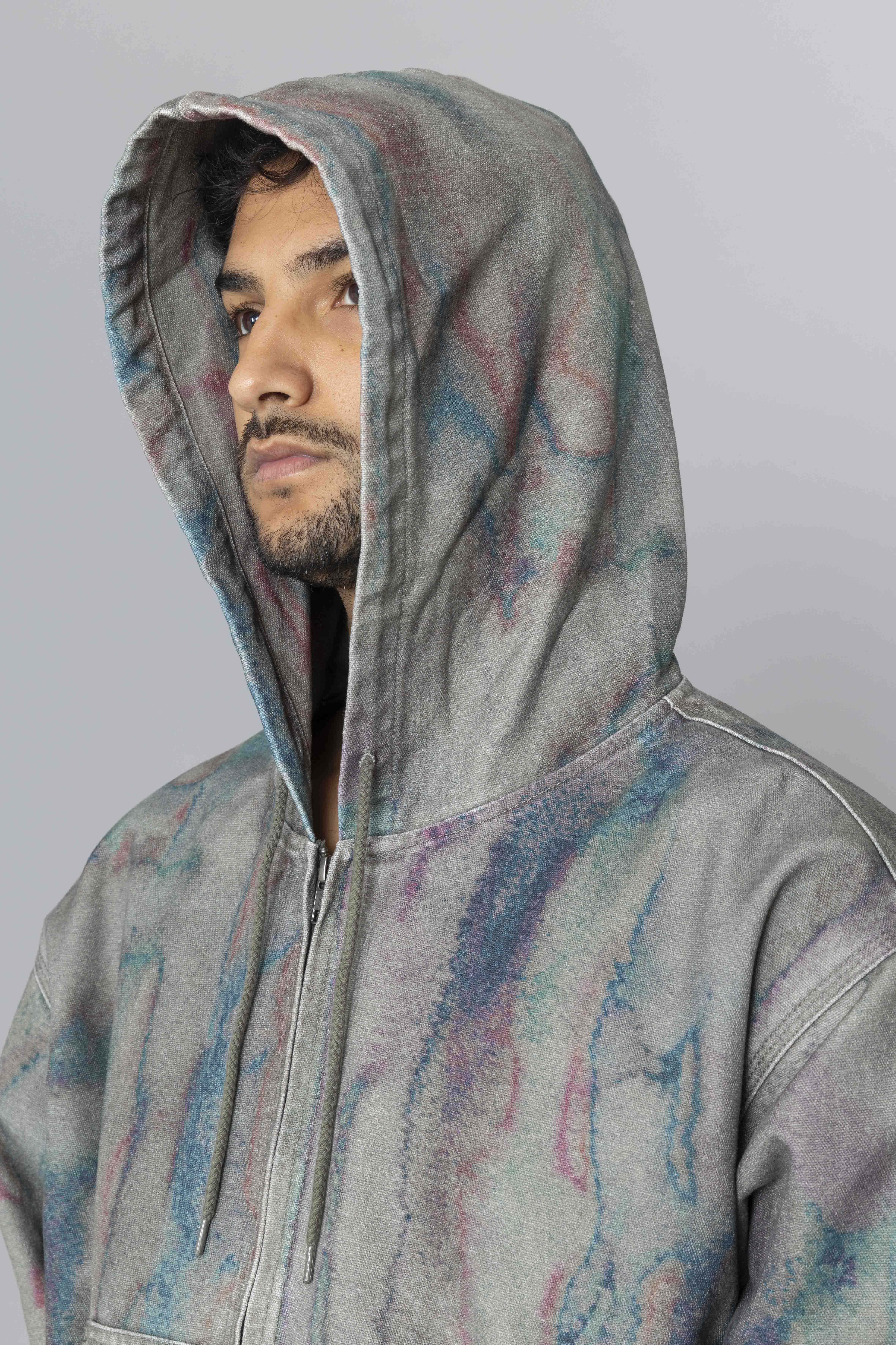 THISISNEVERTHATBlurredHoodedJacketOliveHood