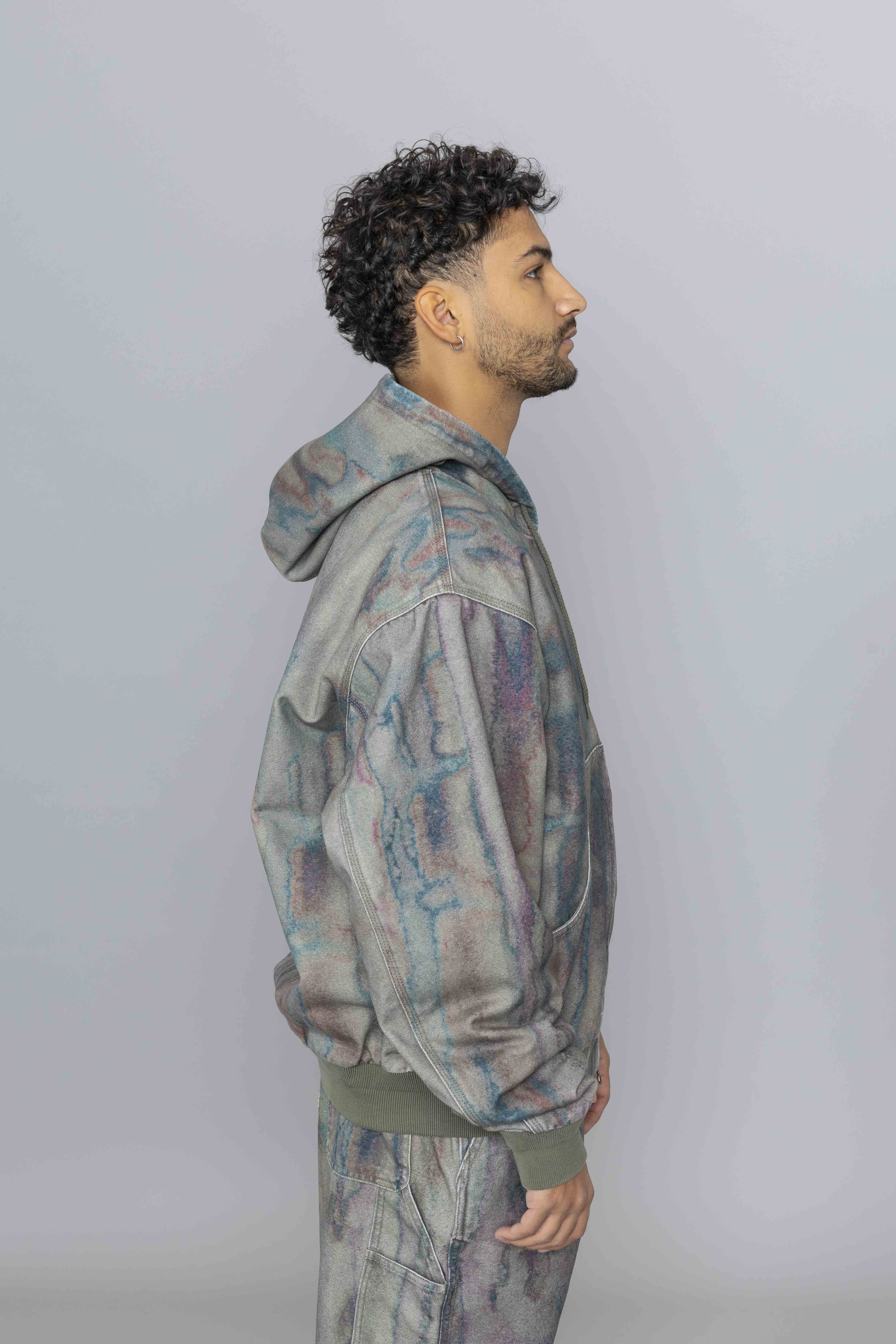 THISISNEVERTHATBlurredHoodedJacketOliveSide