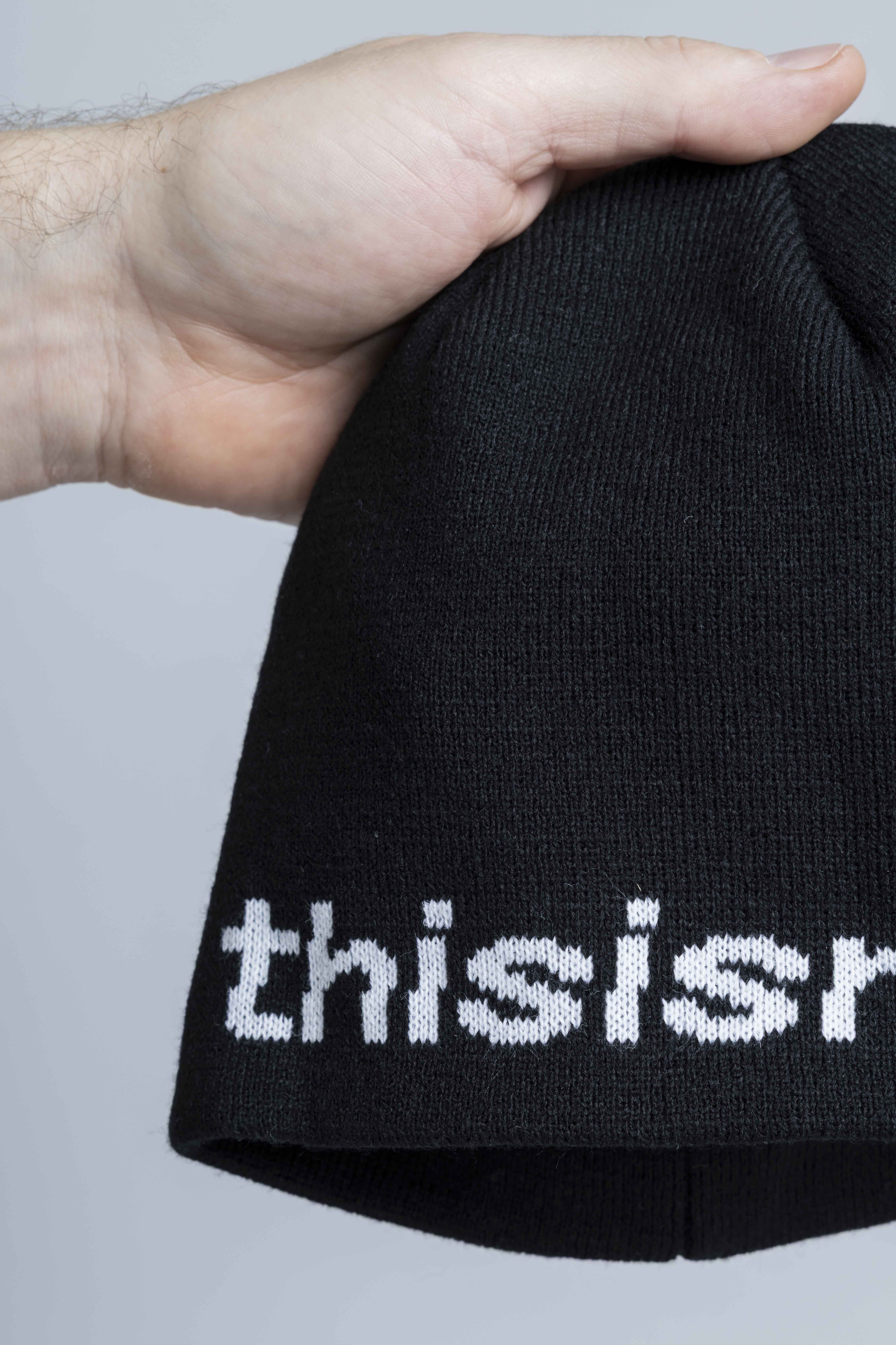 ThisisneverthatSP-LogoNoCuffBeanieBlackHand