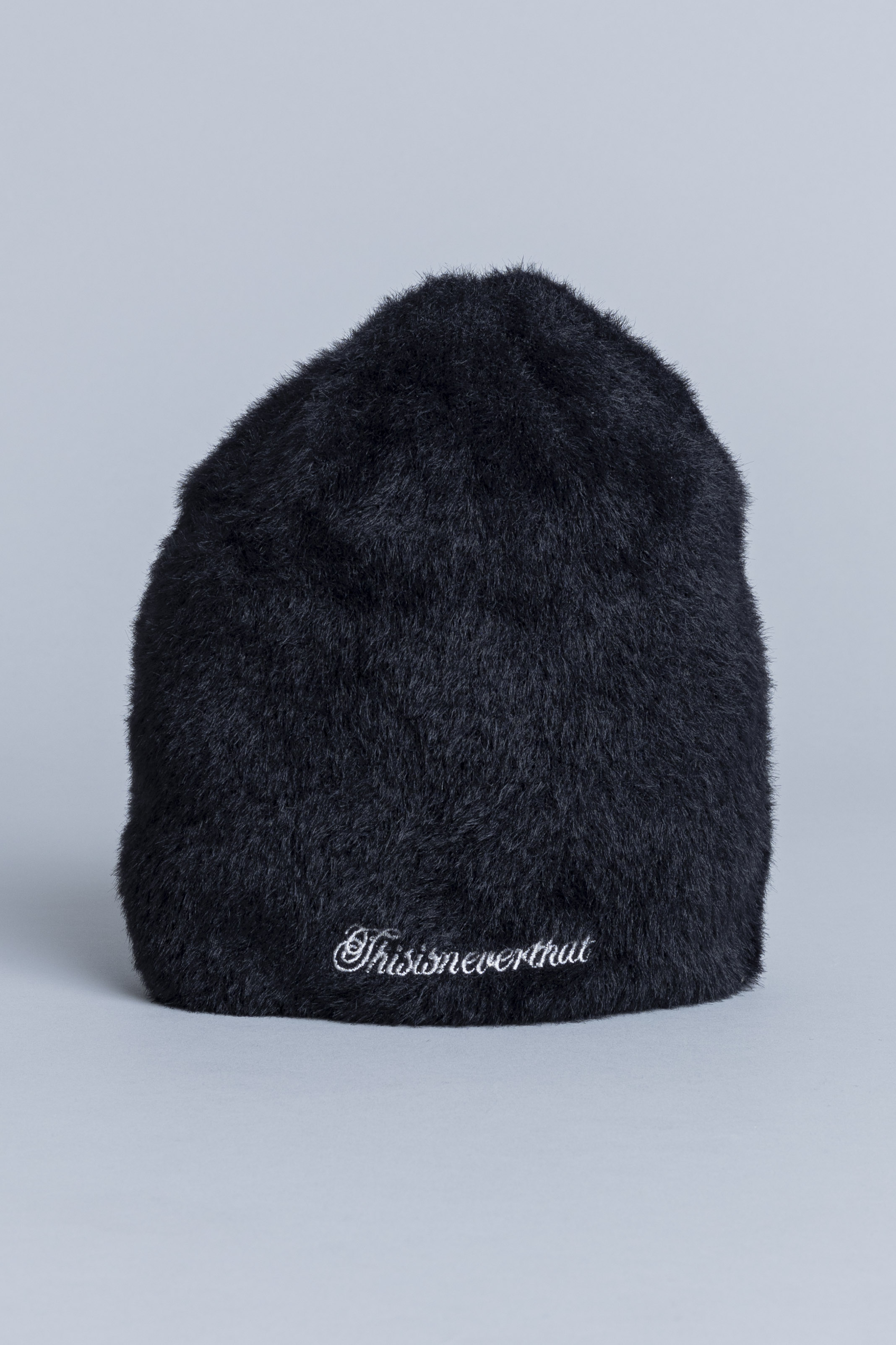 ThisisneverthatShaggyNoCuffBeanieBlackFront