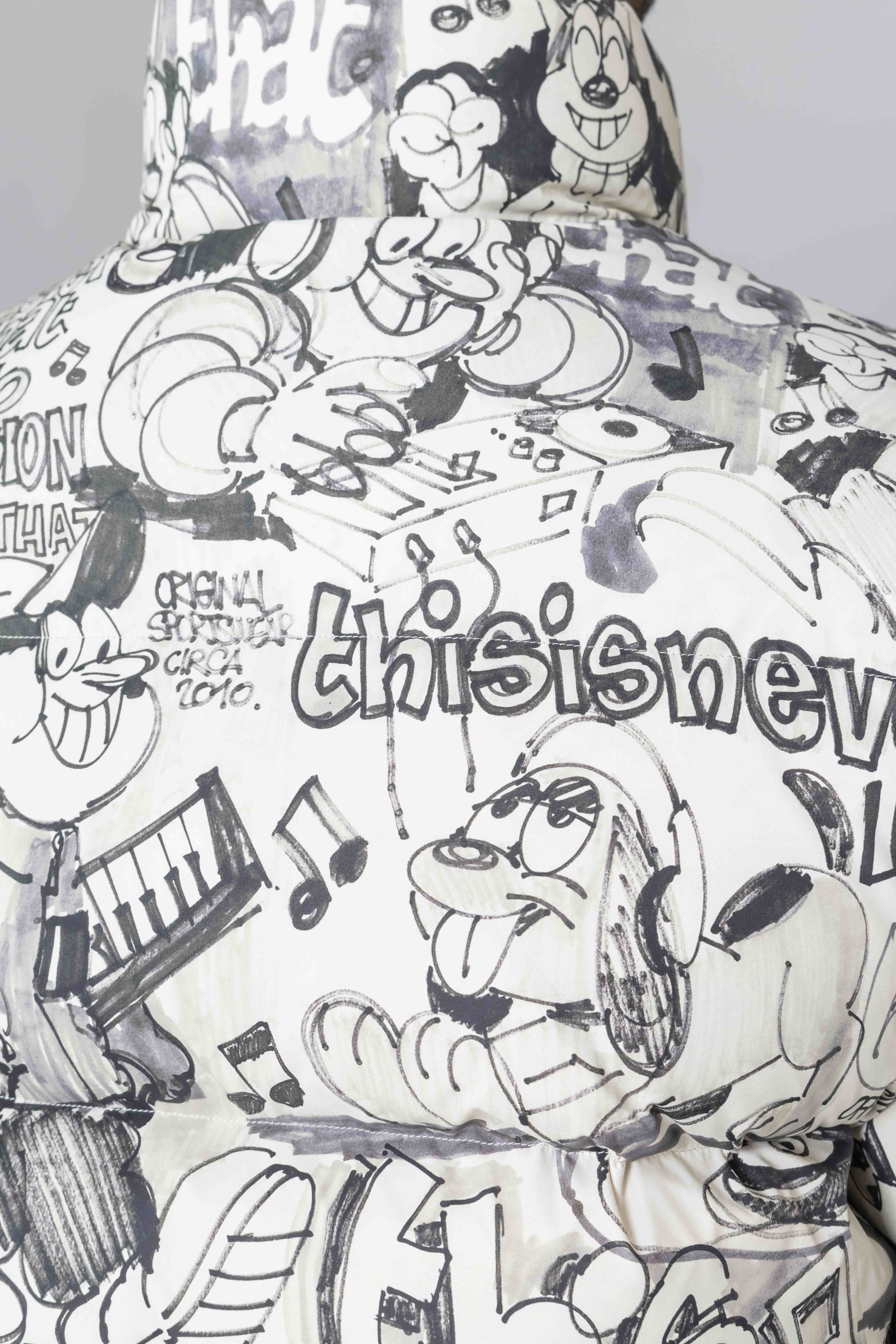 THISISNEVERTHATPERTEX®TDownJacketGraffitiDetails