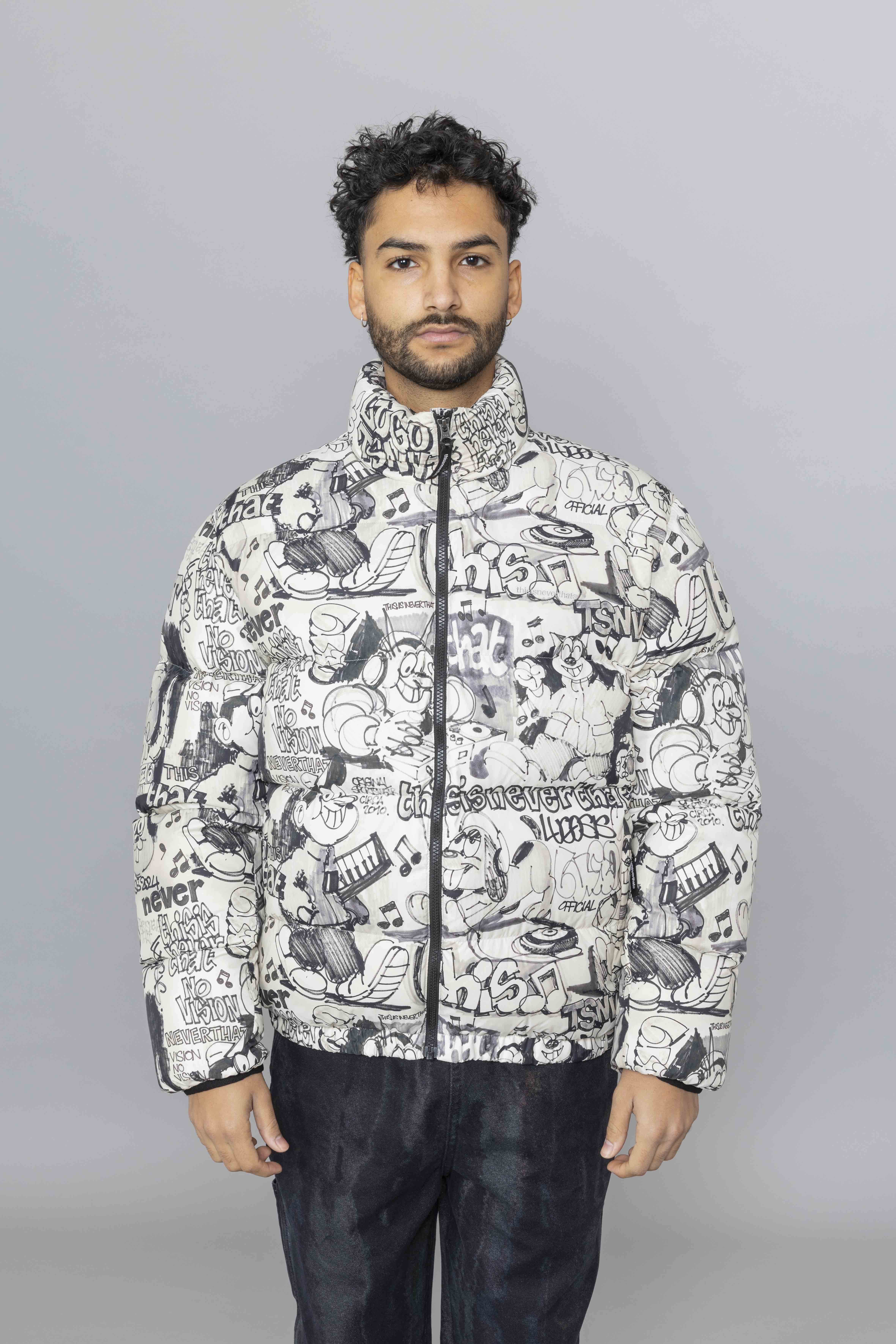 THISISNEVERTHATPERTEX®TDownJacketGraffitiFront