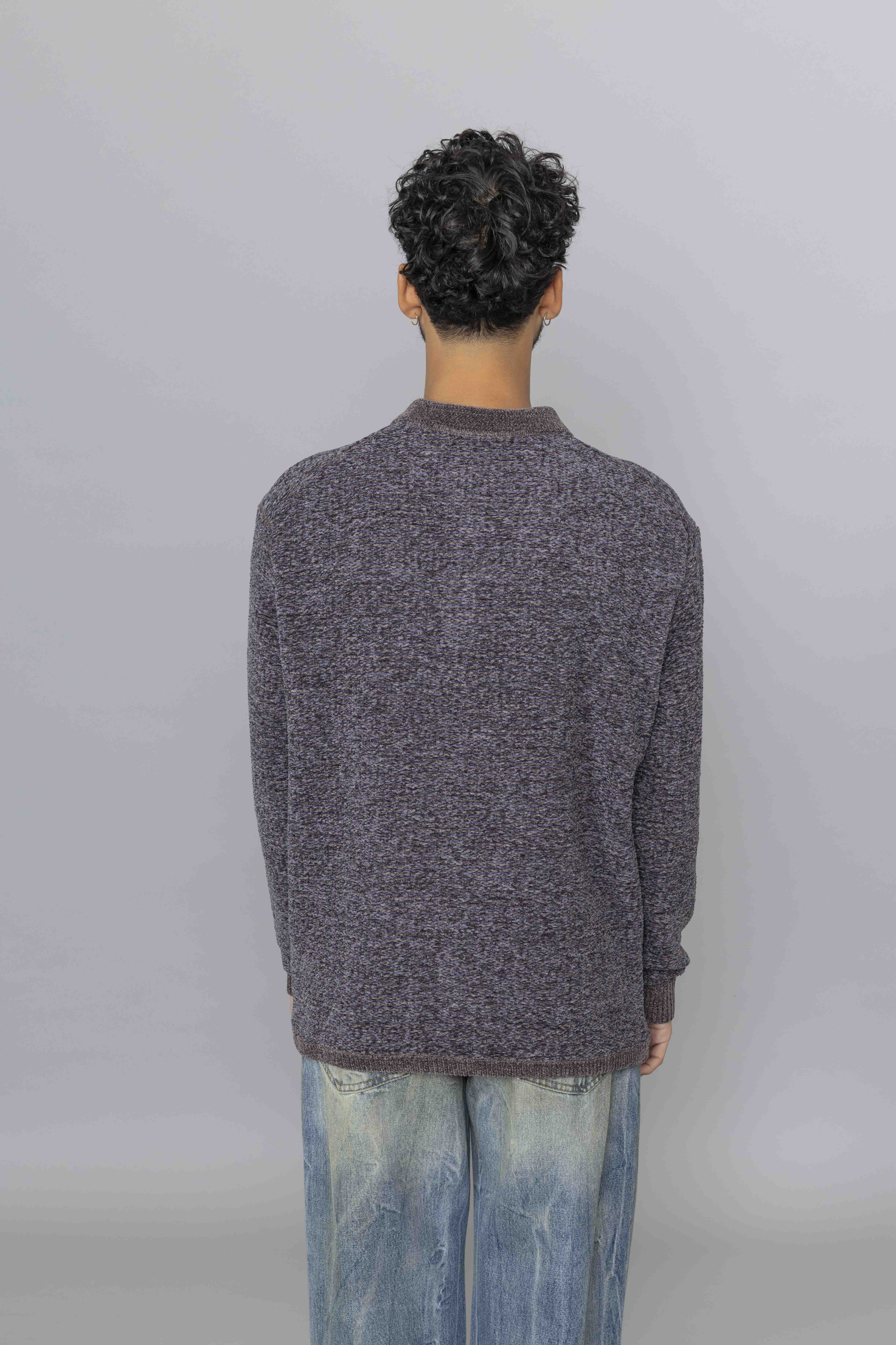 THISISNEVERTHATVelvetKnitPoloCharcoalBack