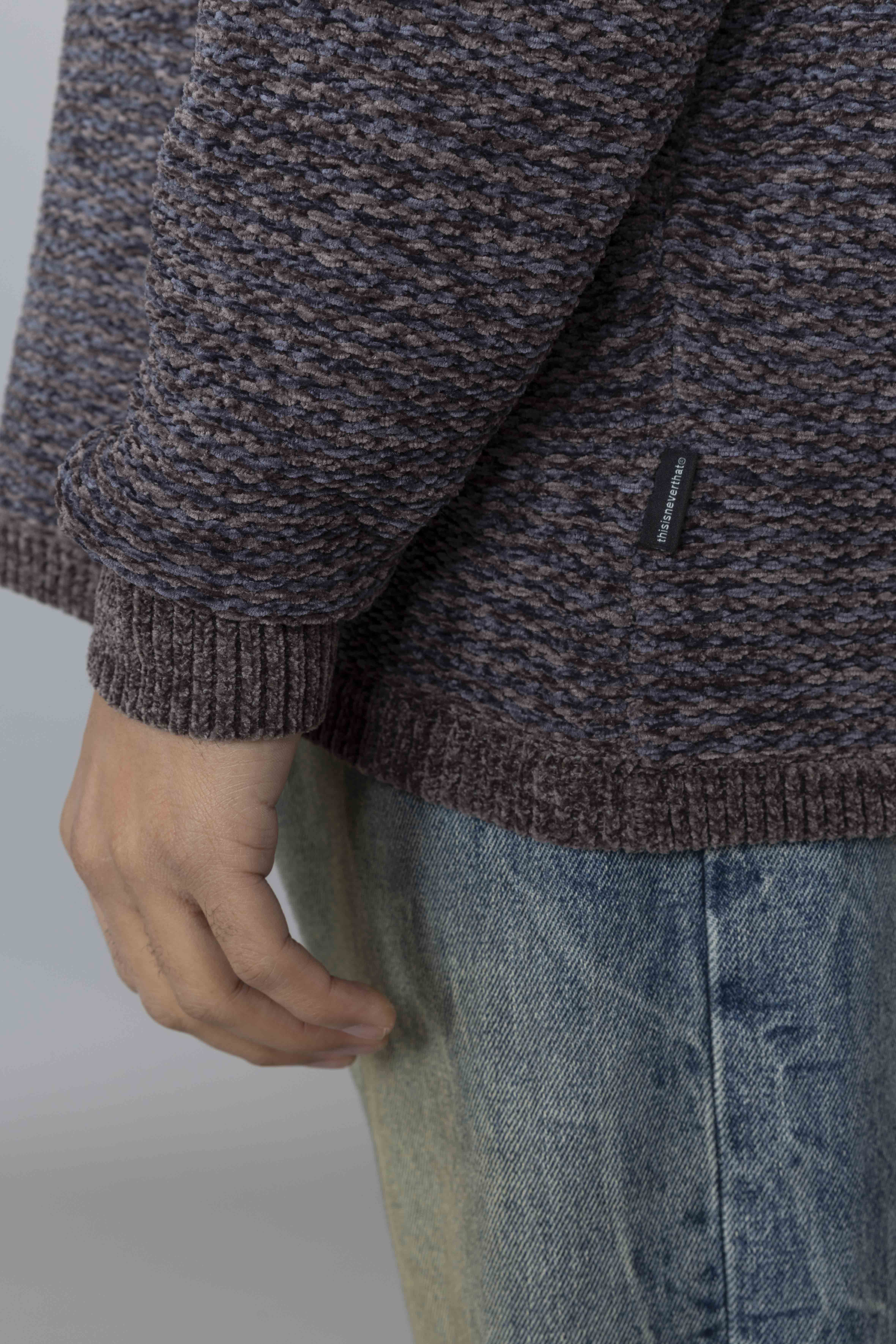 THISISNEVERTHATVelvetKnitPoloCharcoalCuffs