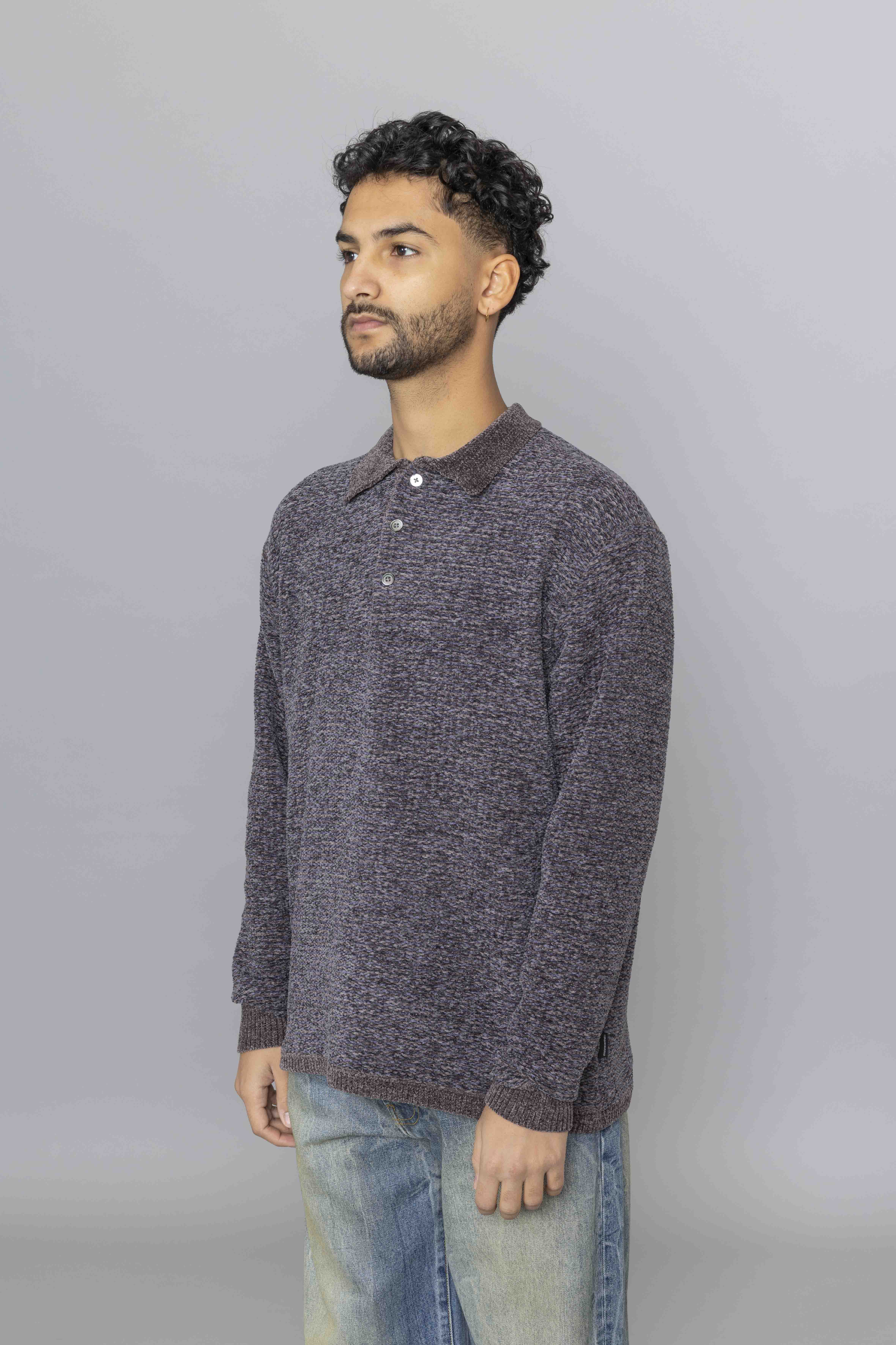 THISISNEVERTHATVelvetKnitPoloCharcoalDia