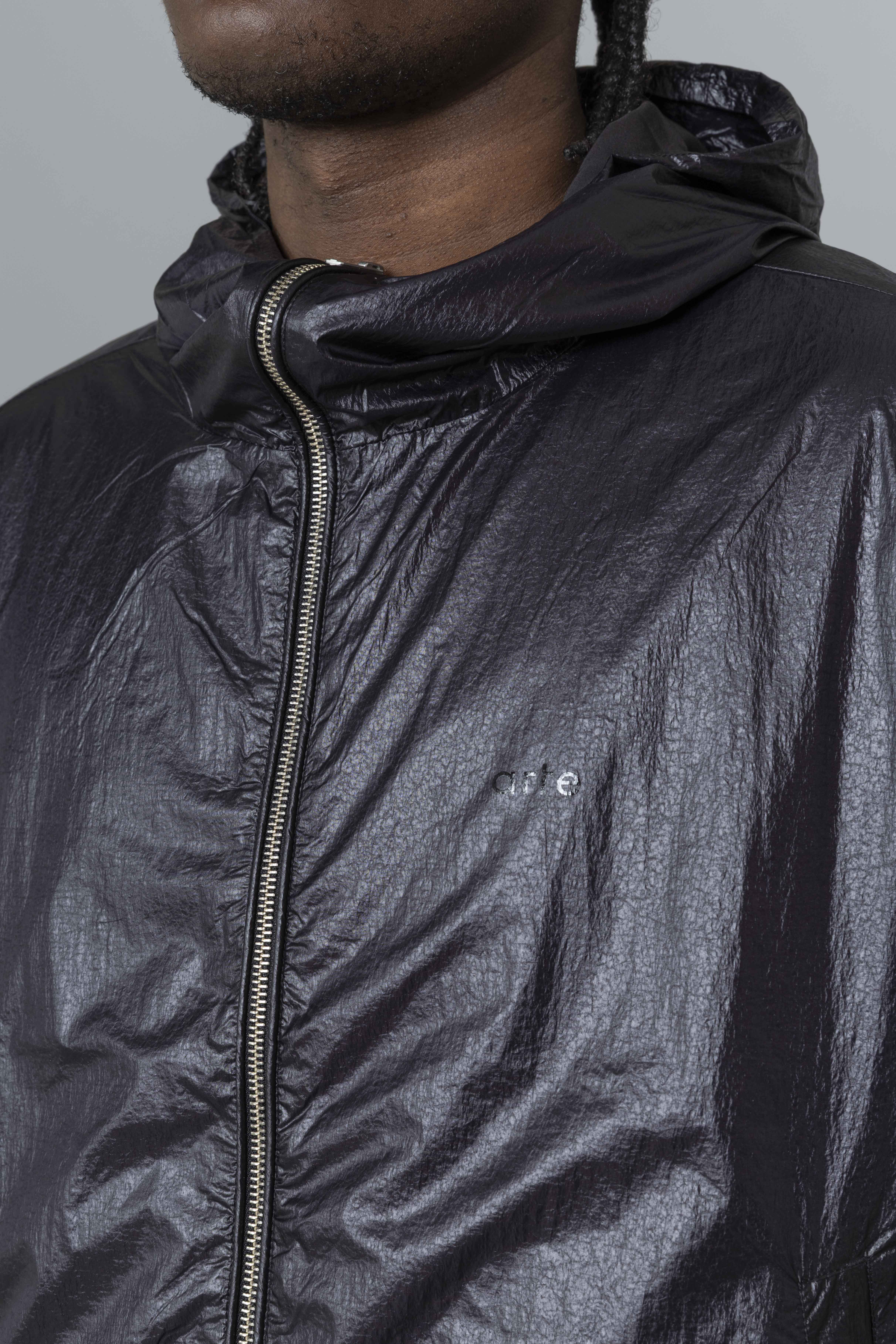 ArteAntwerpShinyNylonJacketBlackLogo