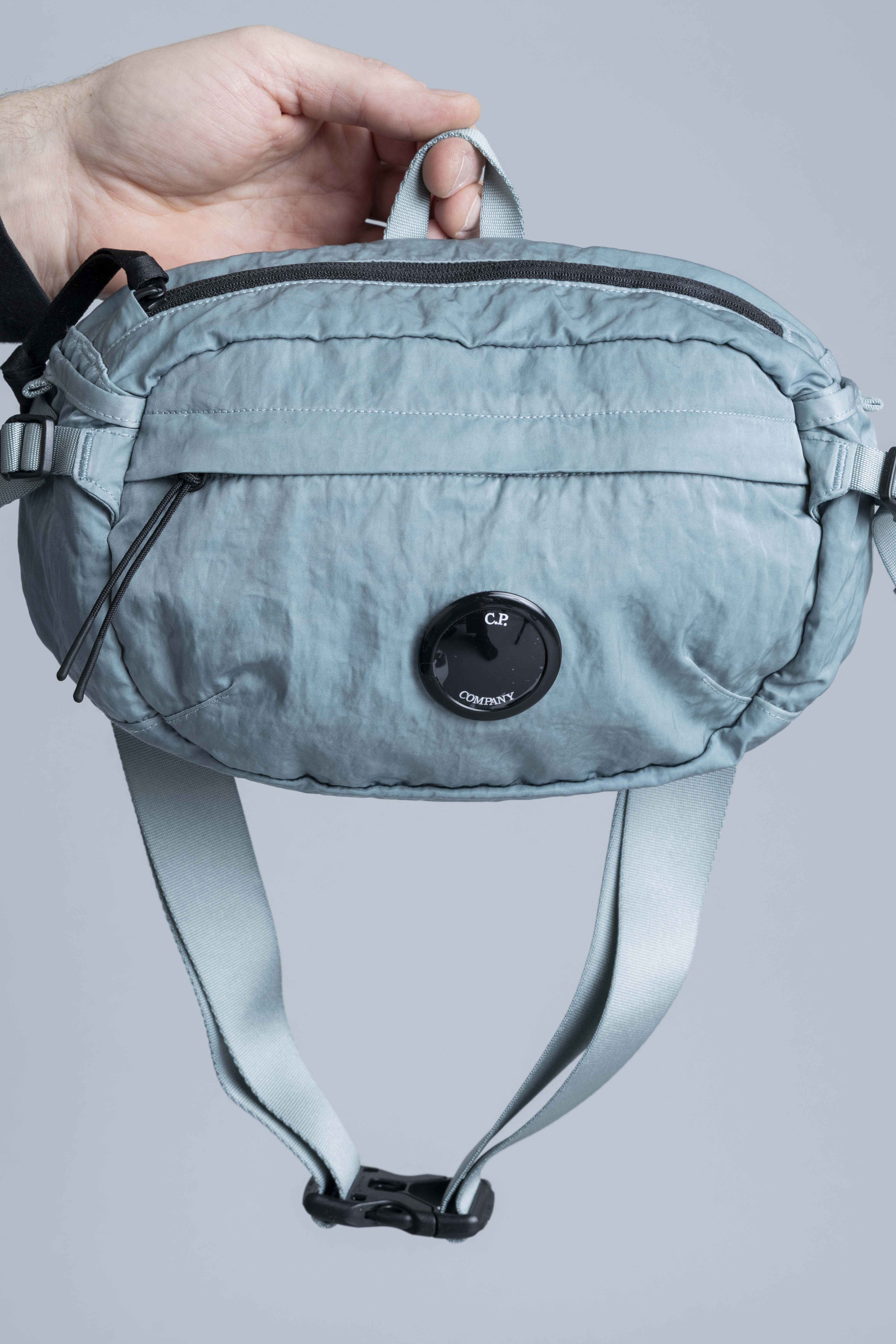 CPCompanyWaistBagNylonBSilverBlueFront