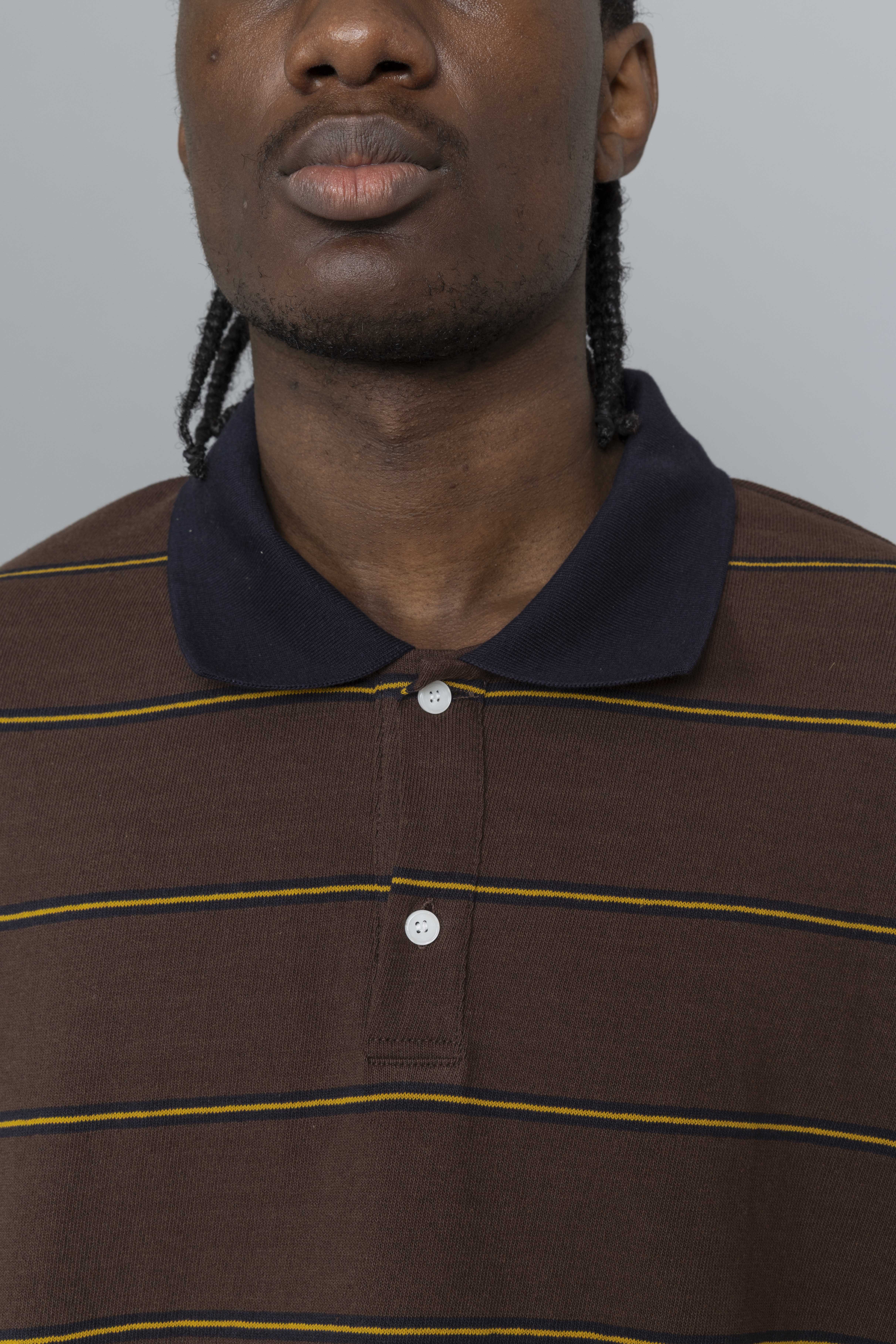 EstudioNiksenBoxyJerseyPoloBrownButton