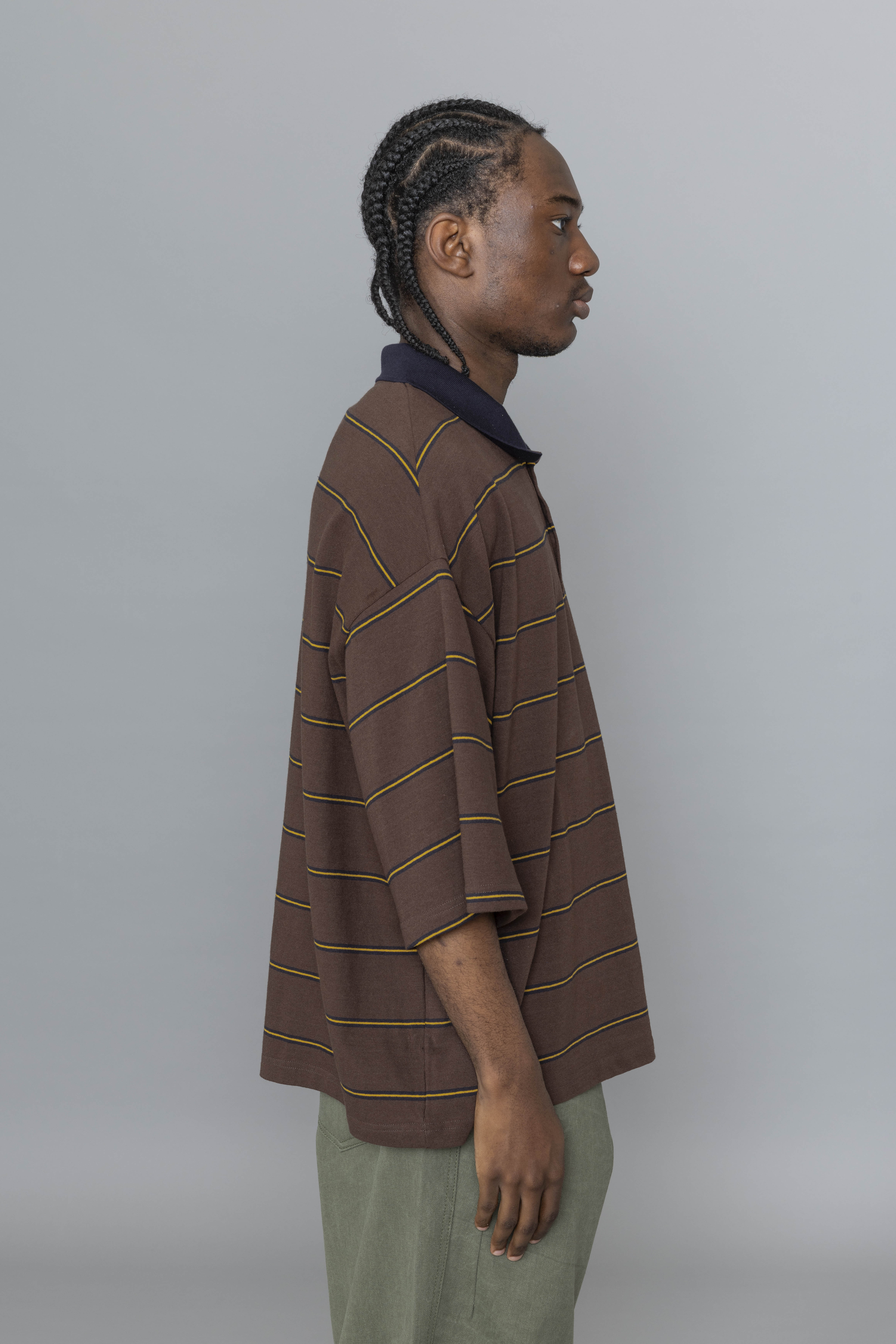 EstudioNiksenBoxyJerseyPoloBrownSide