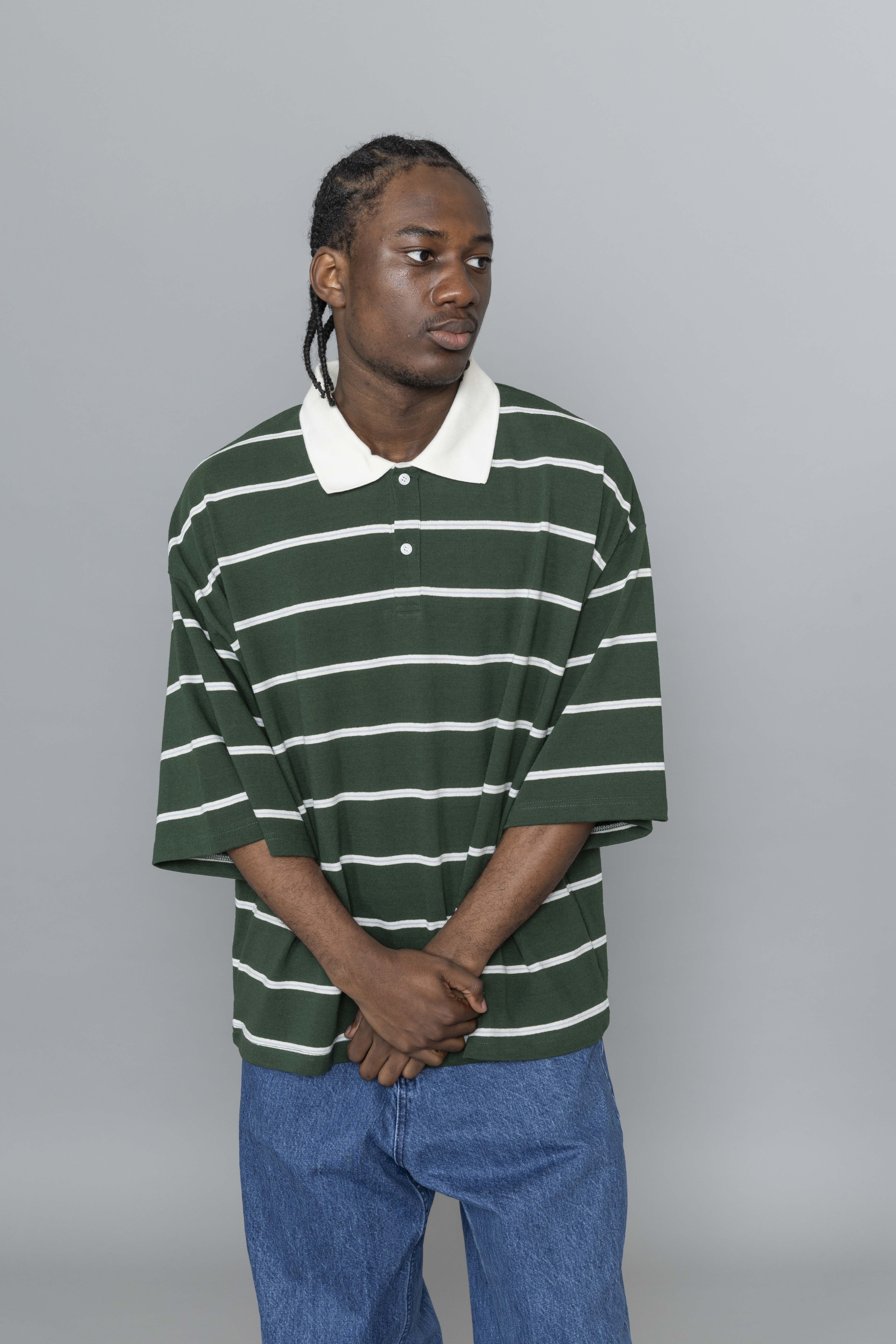 EstudioNiksenBoxyJerseyPoloGreenFs