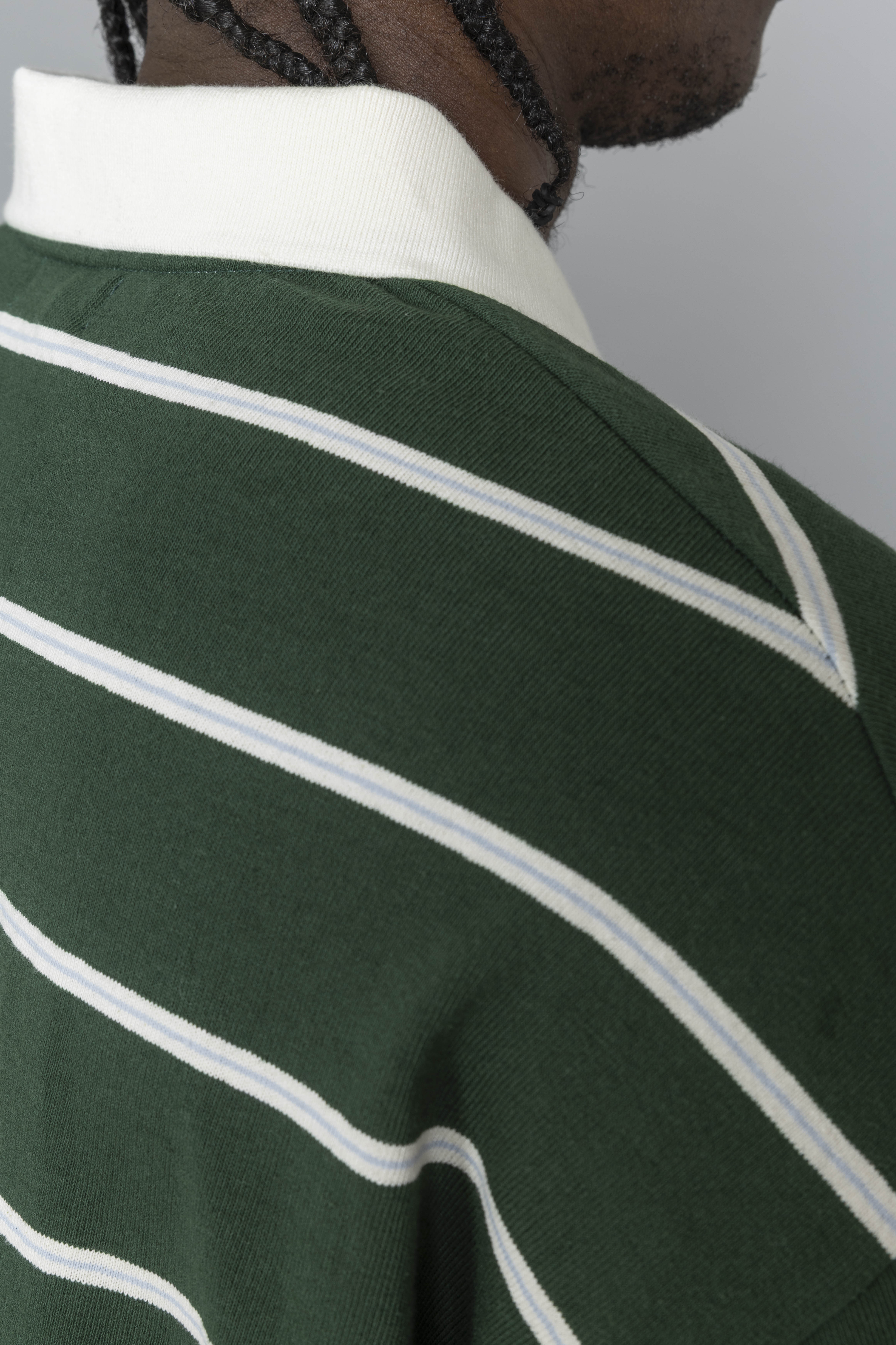 EstudioNiksenBoxyJerseyPoloGreenStripe