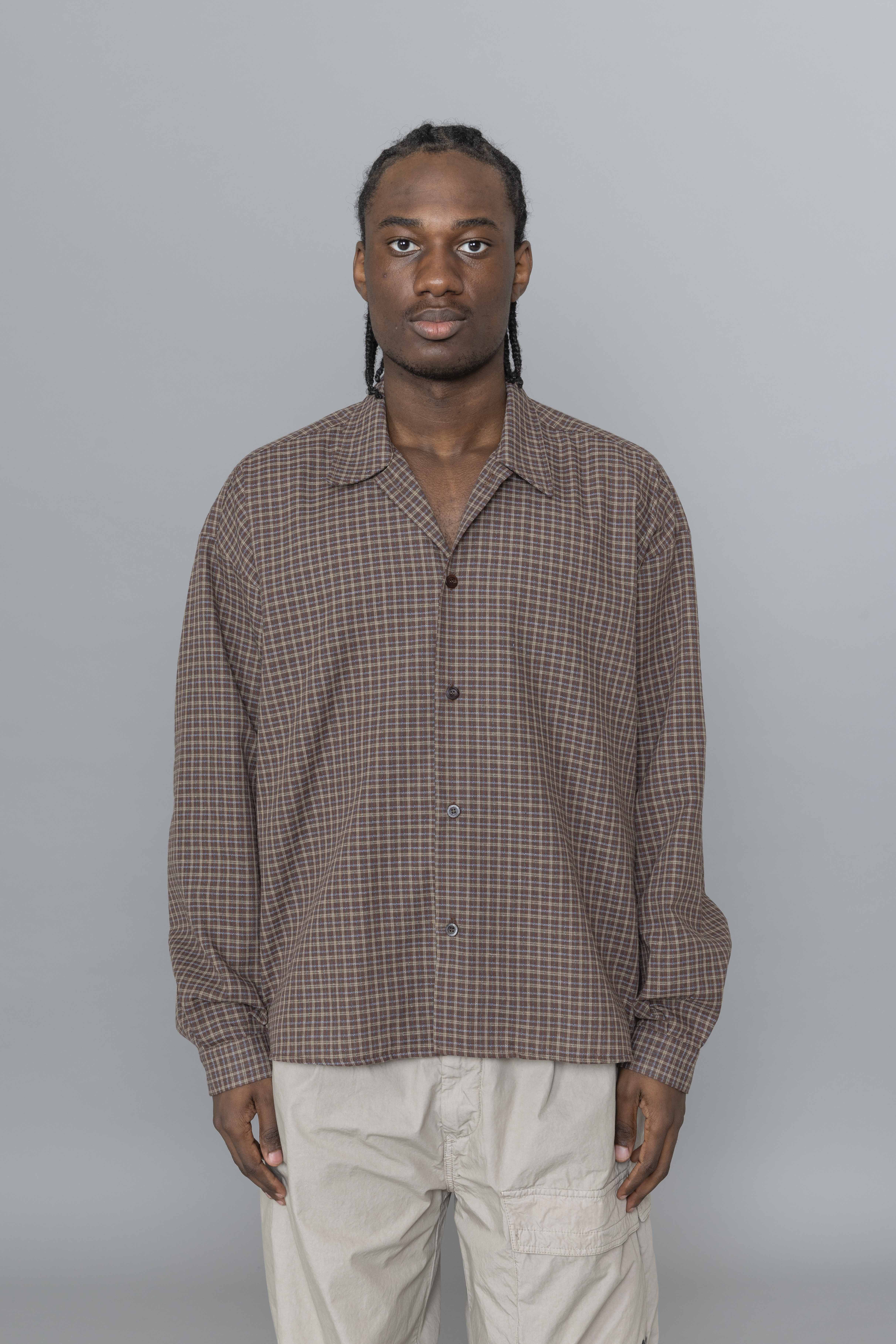 EstudioNiksenCheckeredBoxyShirtBrown