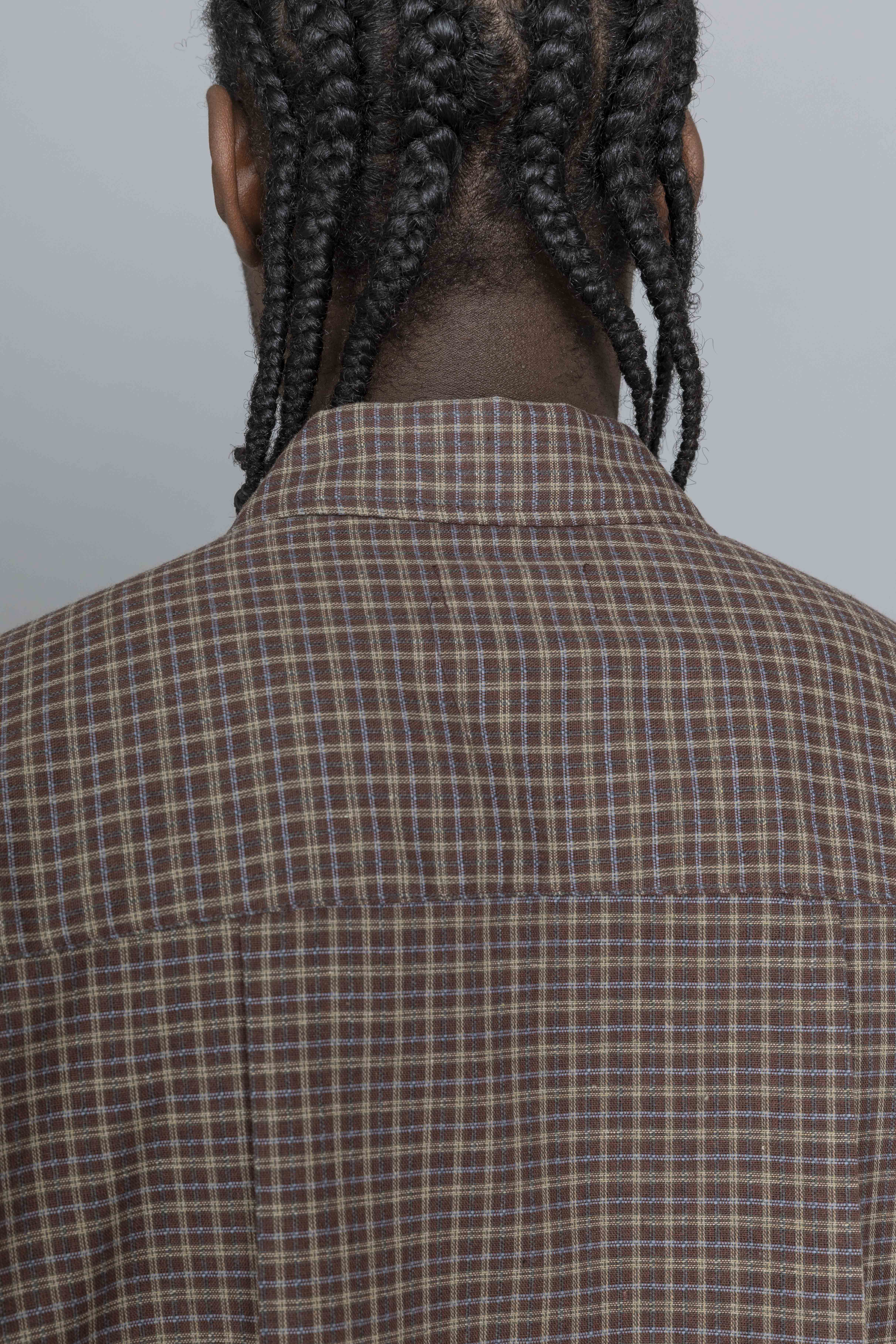 EstudioNiksenCheckeredBoxyShirtBrownCheck
