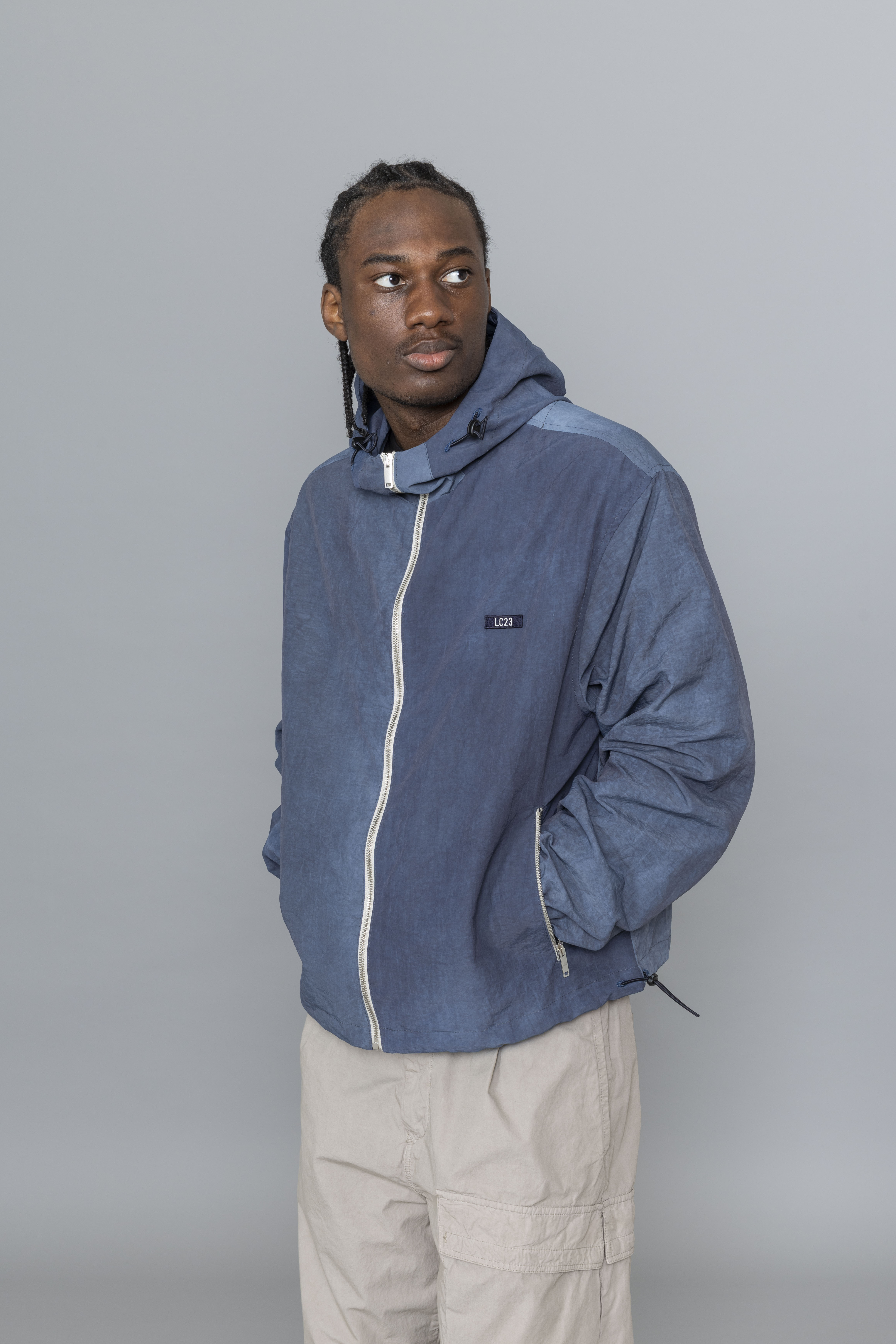 LC23WASHEDNYLONHOODEDJACKETNavyFs