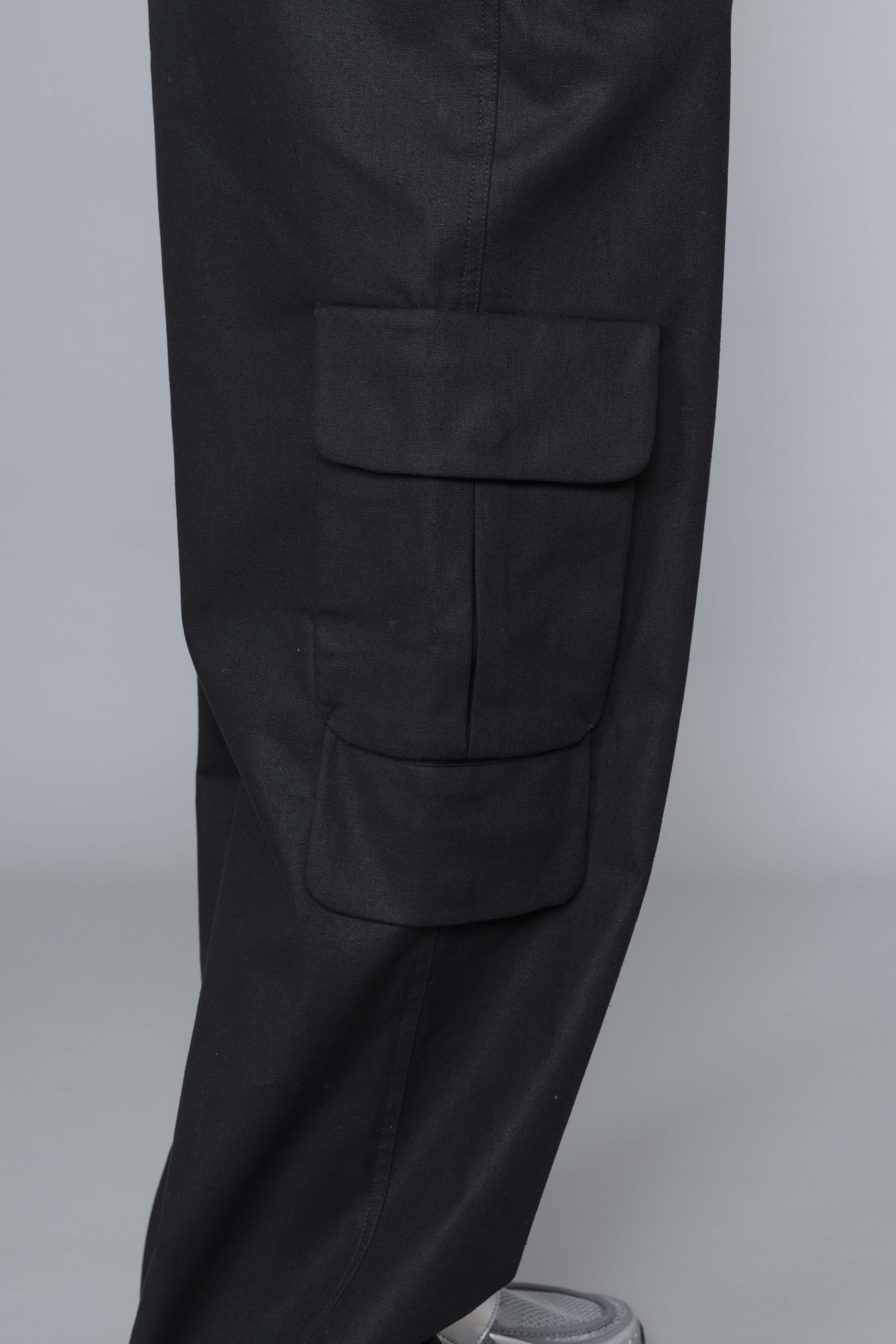 ArteAntwerpLinenCargoPantsBlackPocket