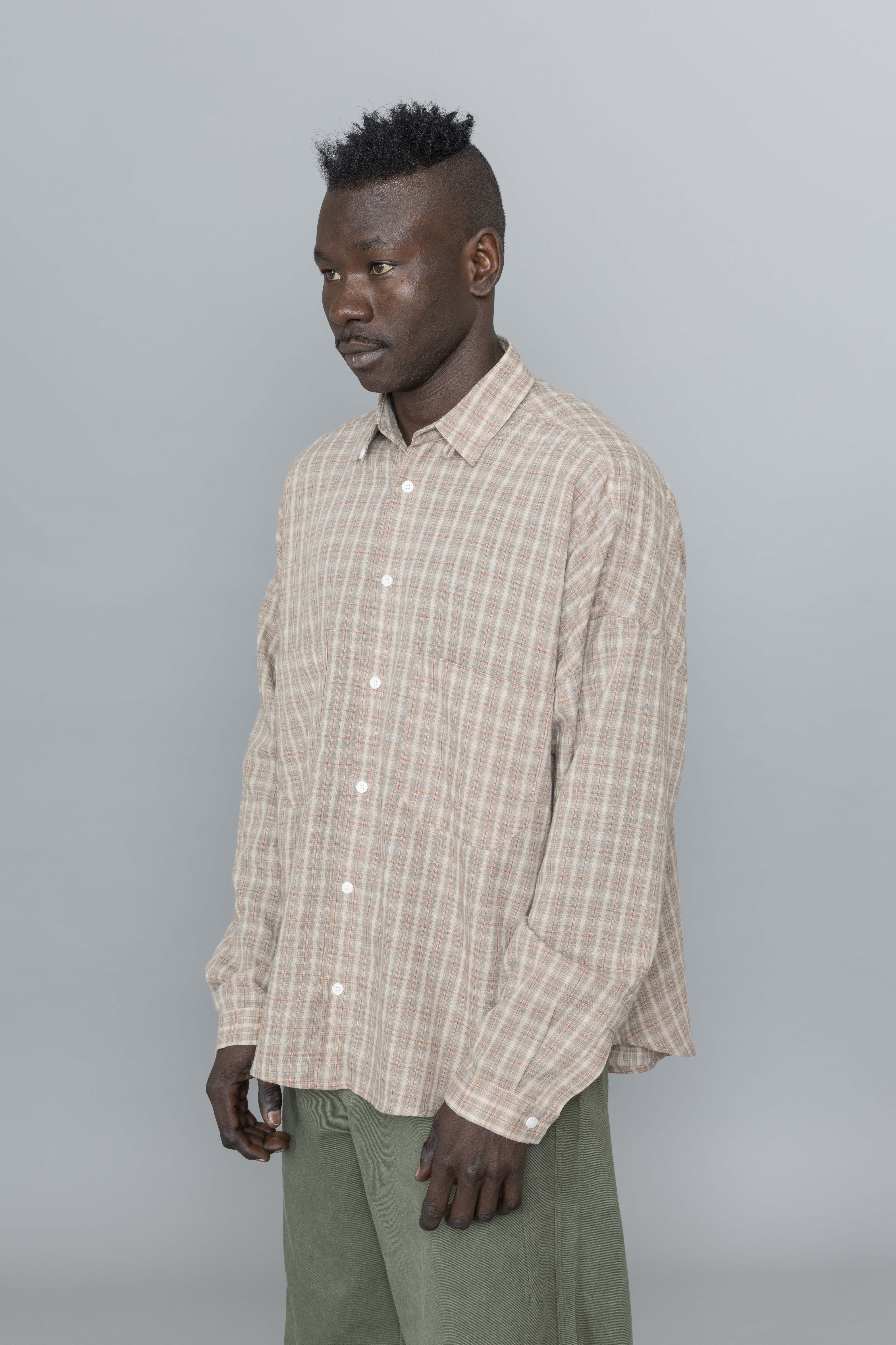 EstudioNiksenOxfordBalloonShirtBrowncheckeredDia