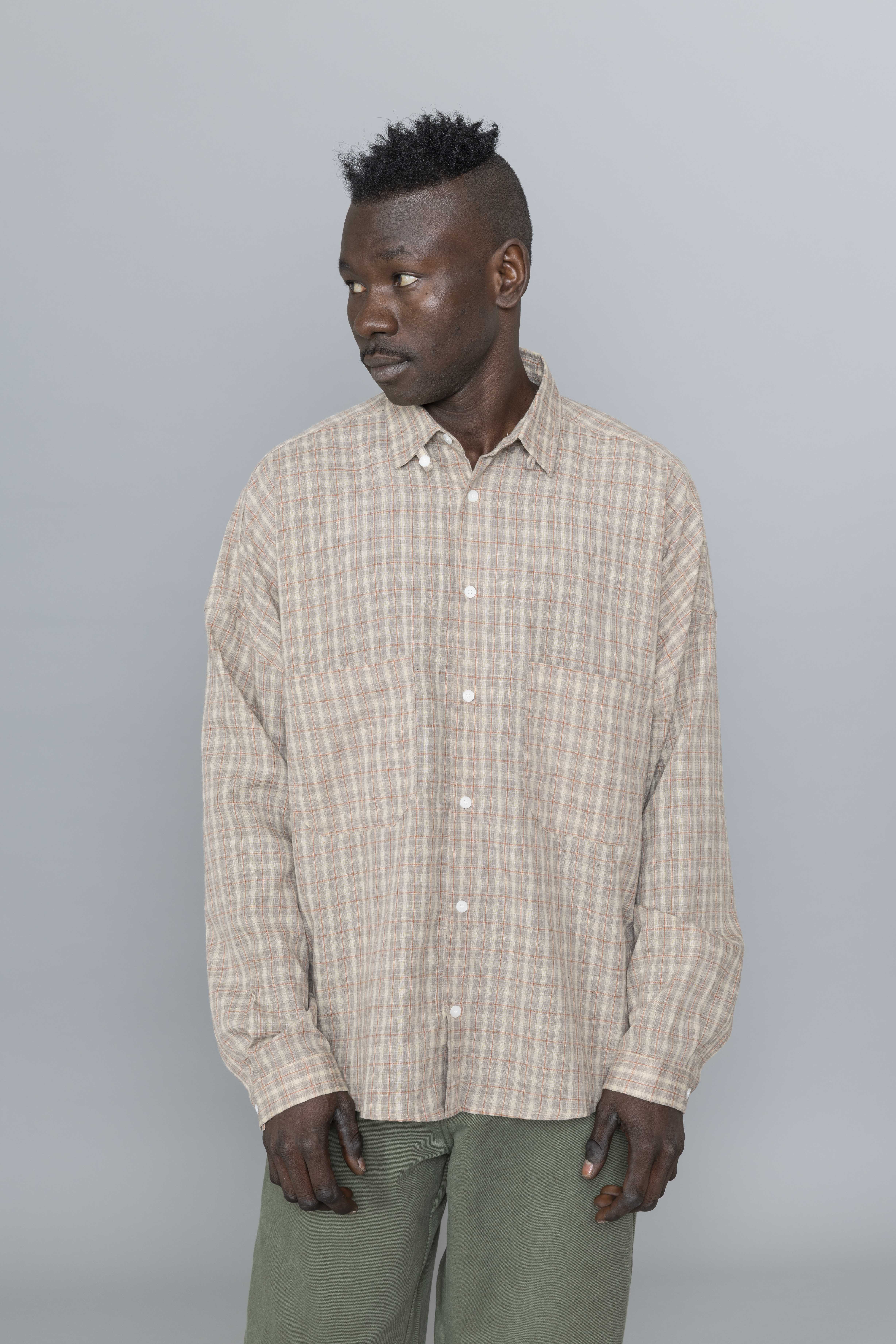 EstudioNiksenOxfordBalloonShirtBrowncheckeredFs