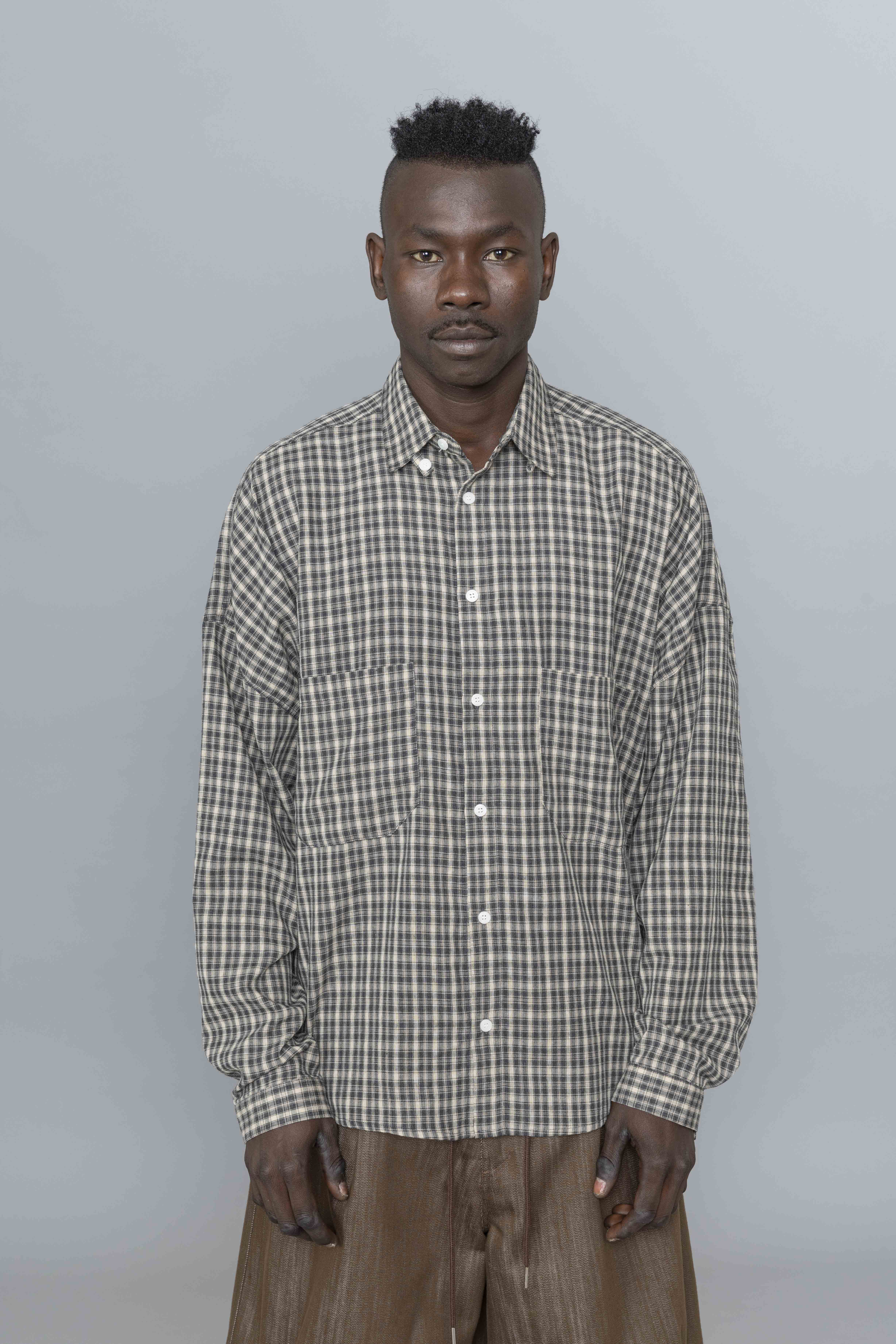 EstudioNiksenOxfordBalloonShirtNavycheckered