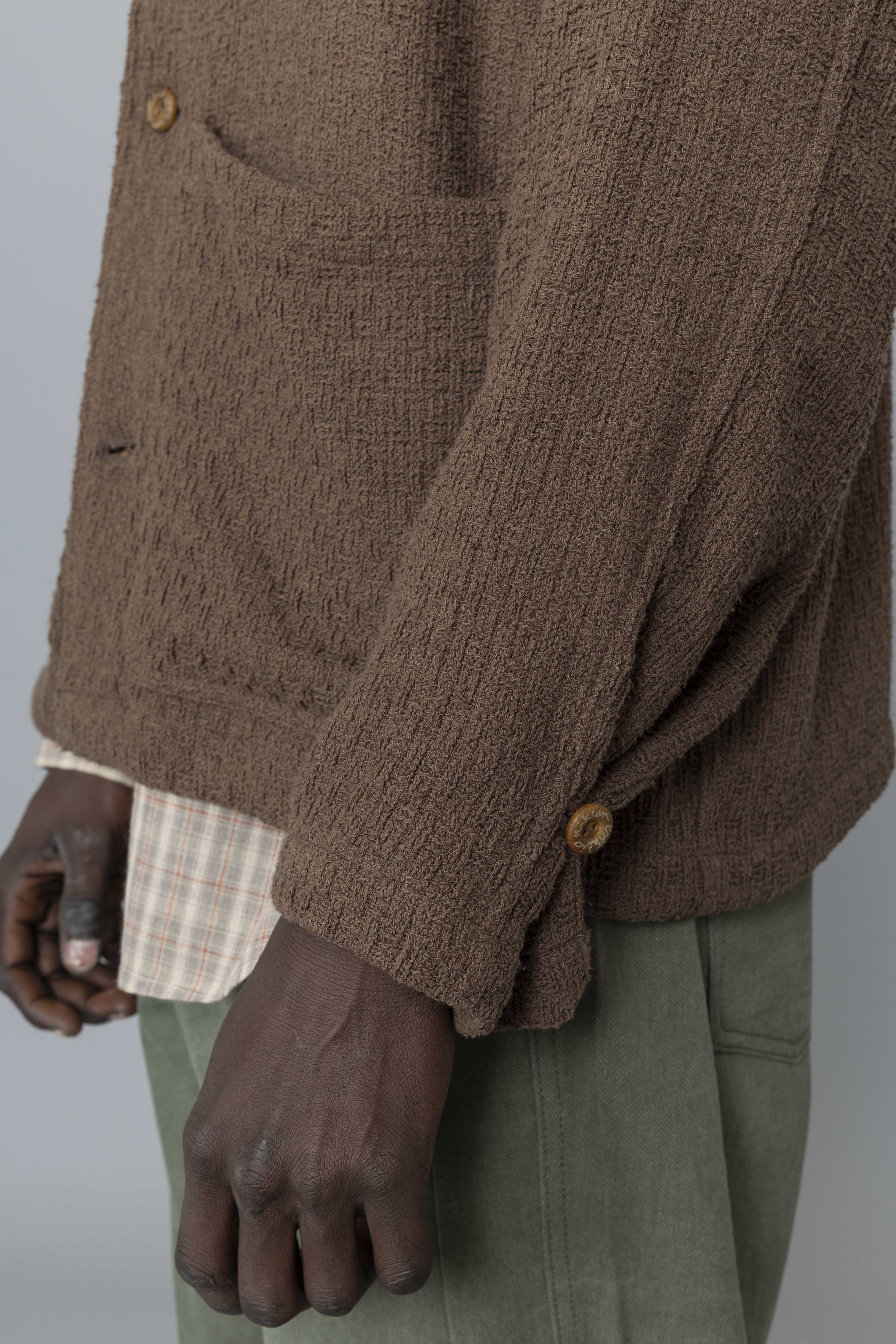 EstudioNiksenTexturedChoreJacketBrownCuff