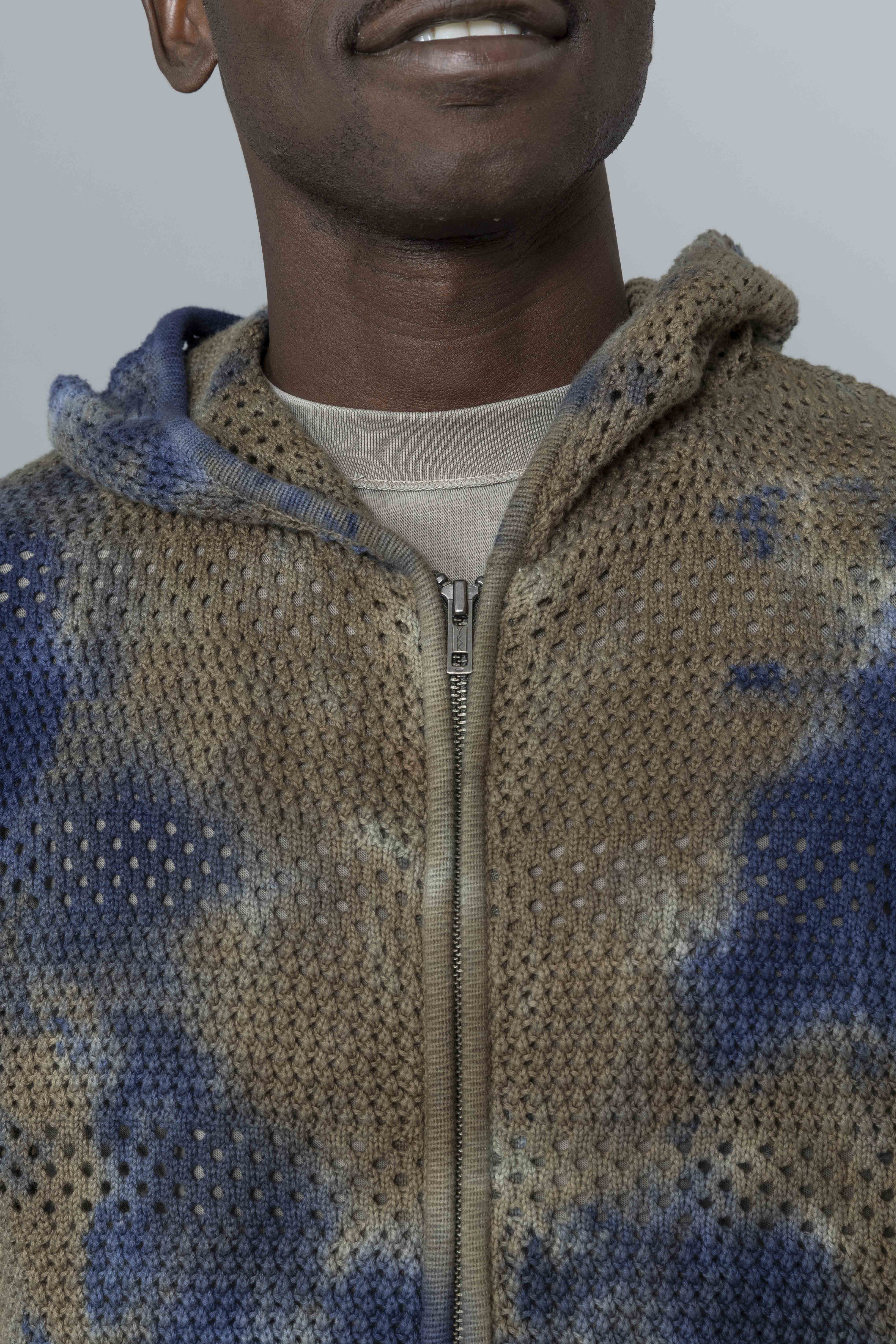 ThisisneverthatCrochetKnitZipHoodieOliveGreenDetail